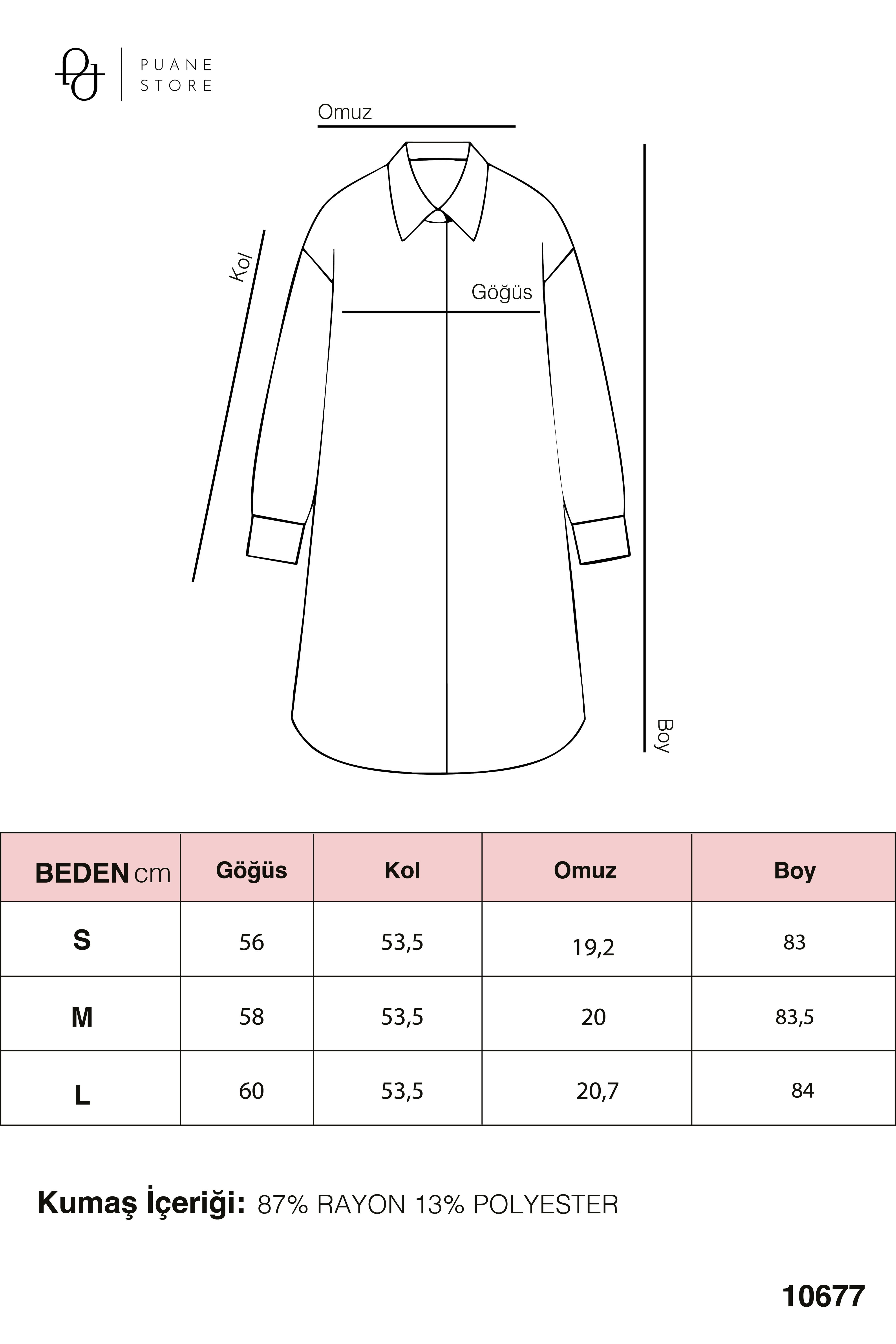 Kadın Cep Detaylı Basic Gömlek Tunik - 10677TUN