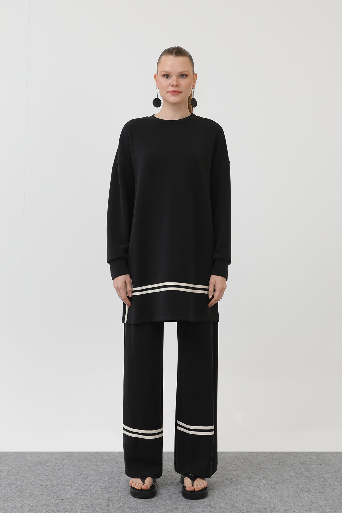 Kadın grogren detalylı takım - 14291TKS