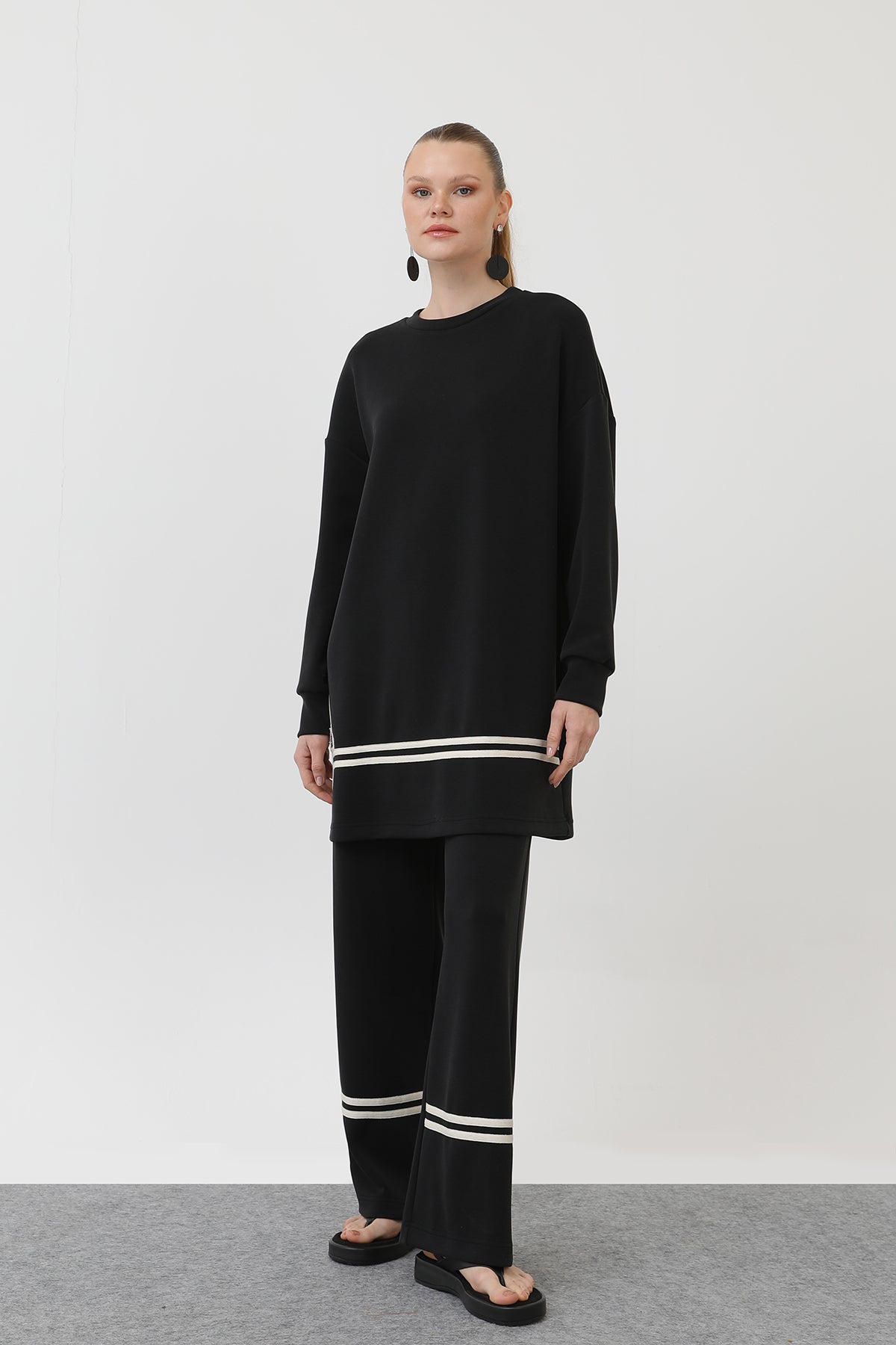 Kadın grogren detalylı takım - 14291TKS