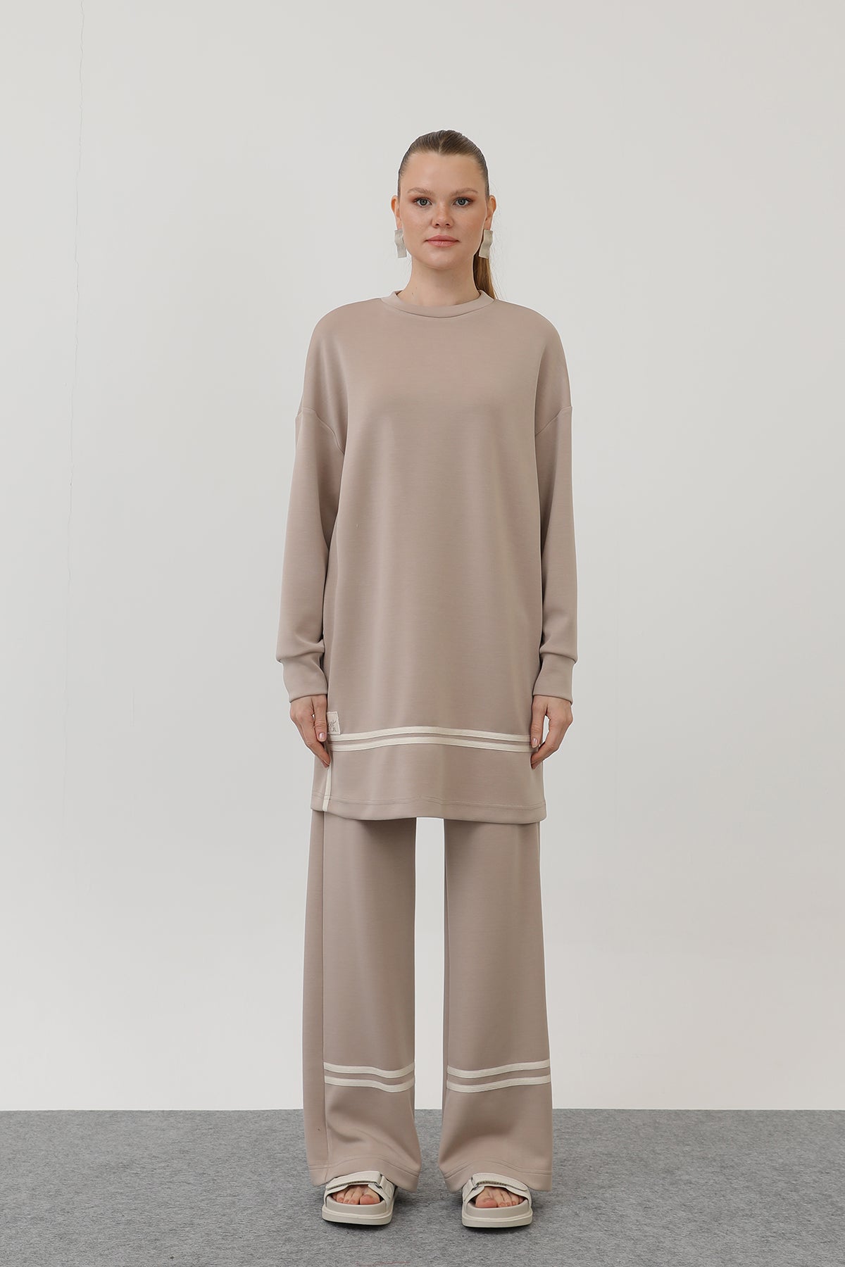 Kadın grogren detalylı takım - 14291TKS