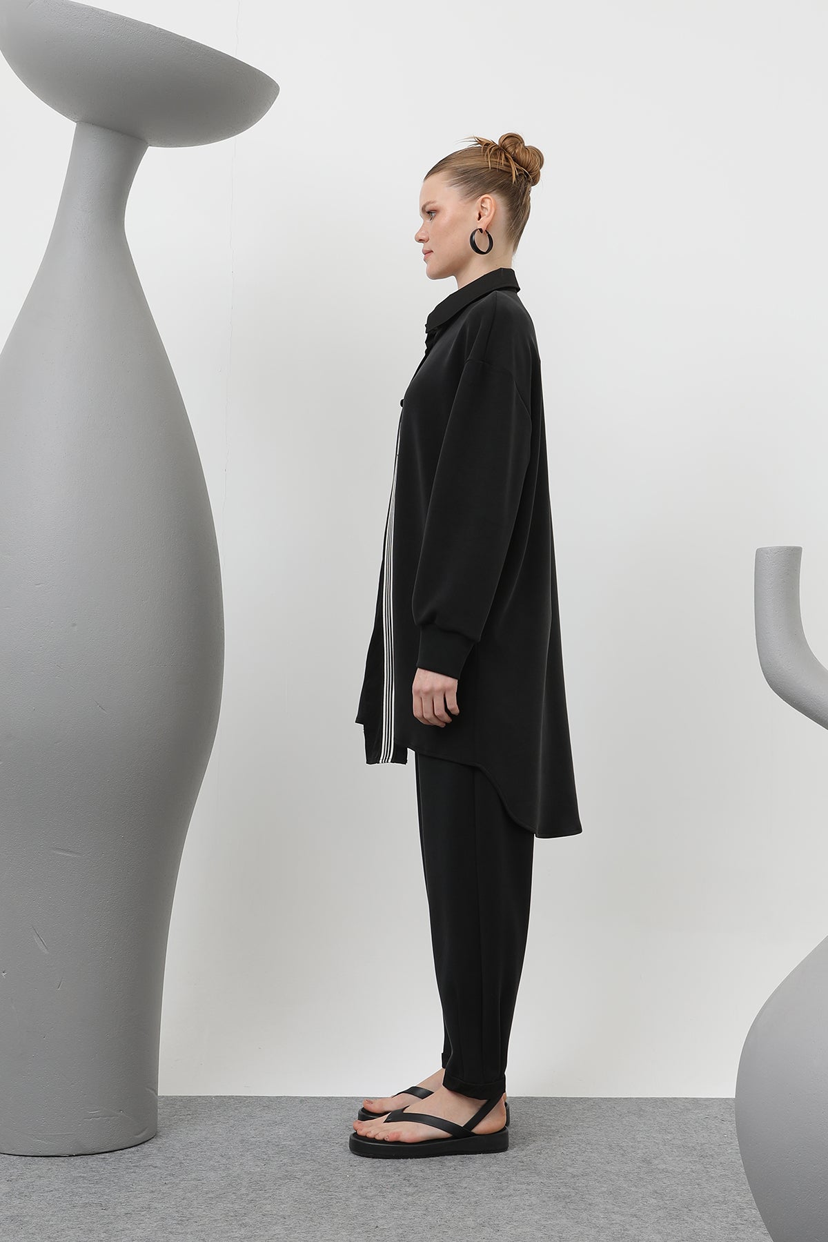 Kadın garnili şerit detaylı takım - 14297TKS