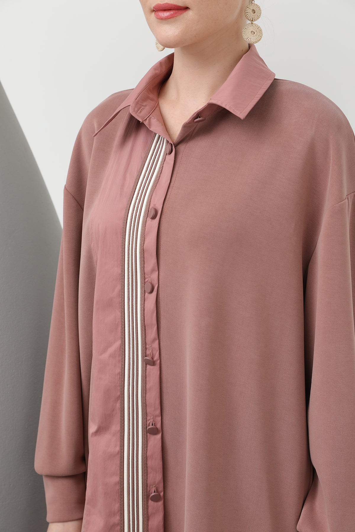 Kadın garnili şerit detaylı takım - 14297TKS