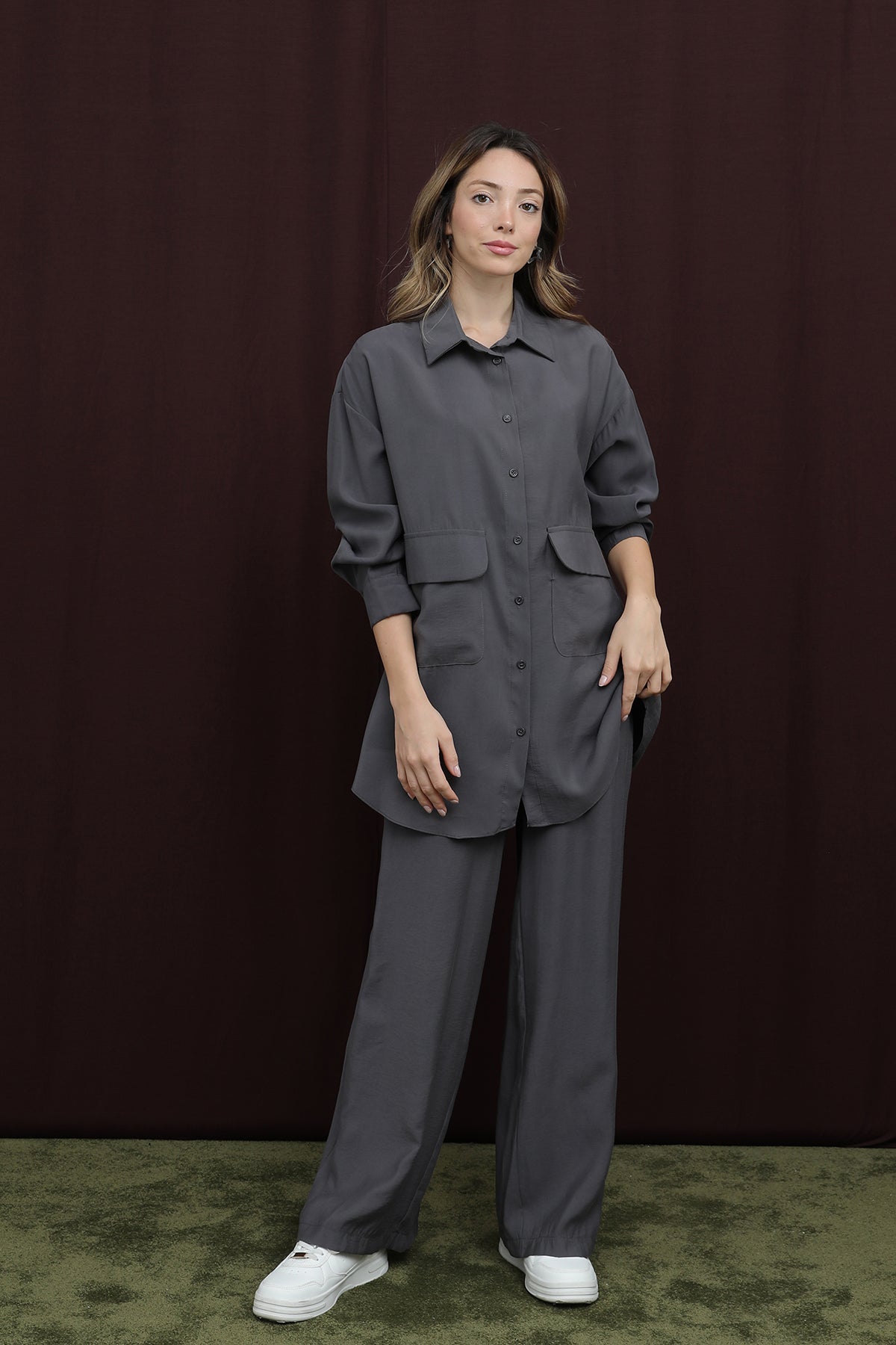 Kadın Cep Detaylı Takım -14361TKS