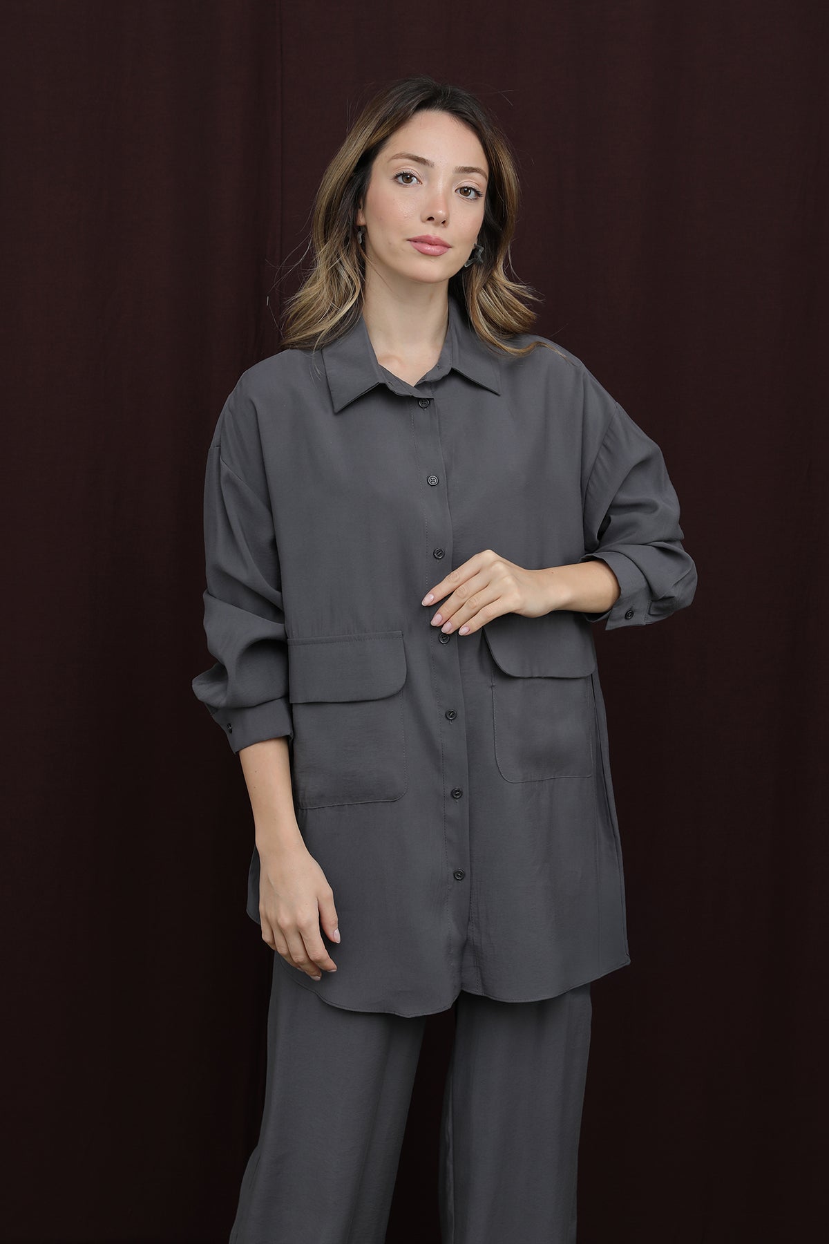 Kadın Cep Detaylı Takım -14361TKS