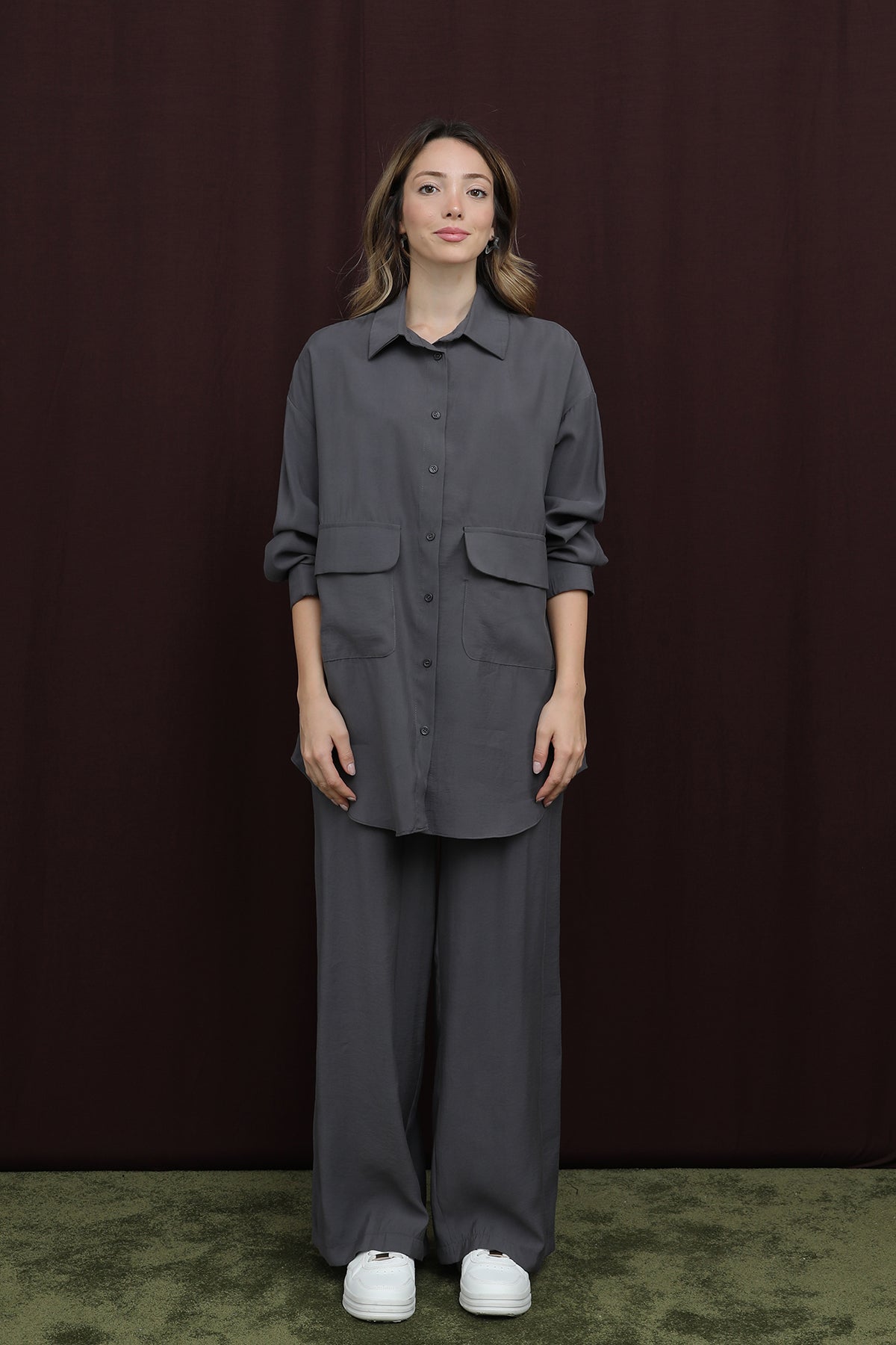 Kadın Cep Detaylı Takım -14361TKS