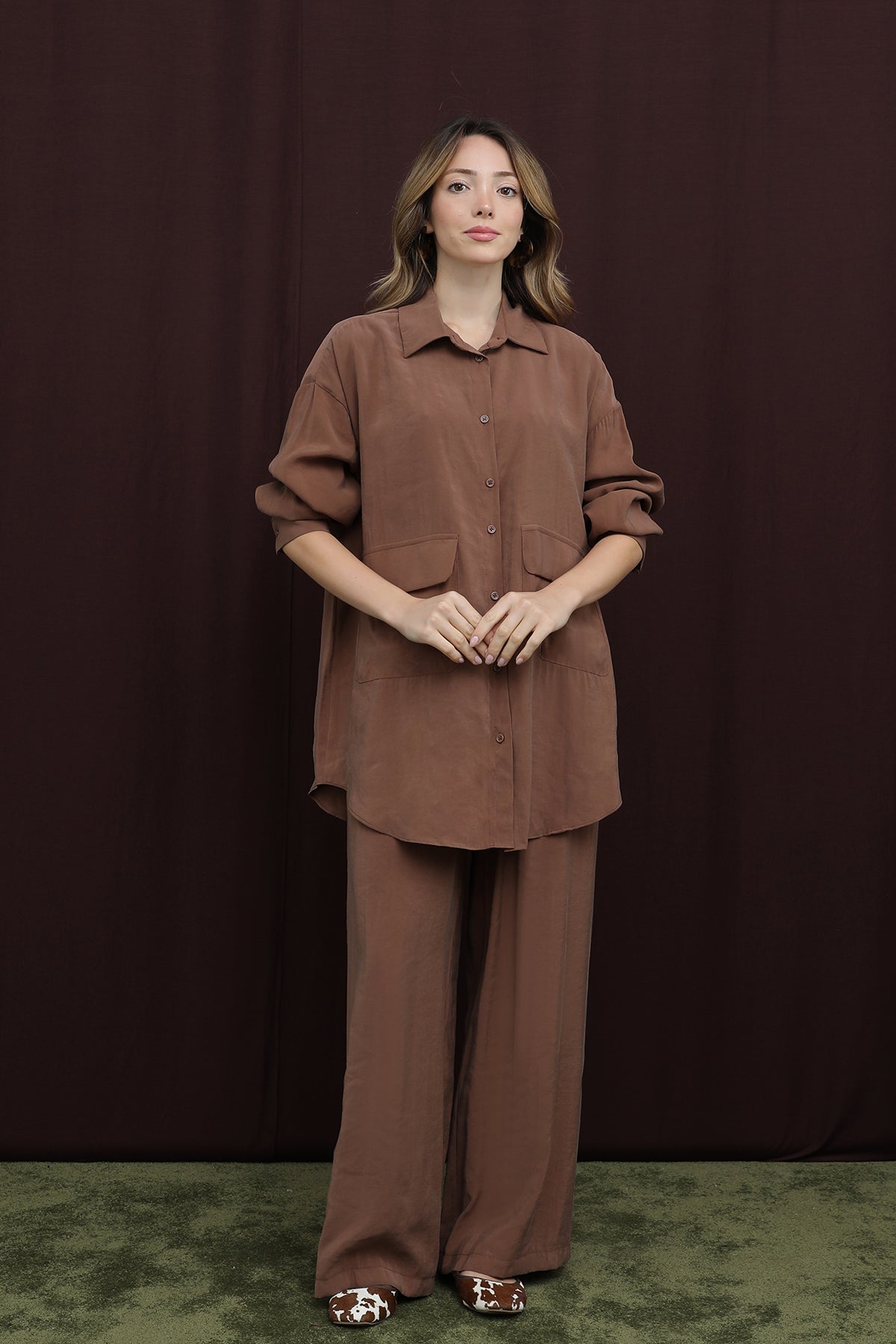 Kadın Cep Detaylı Takım -14361TKS