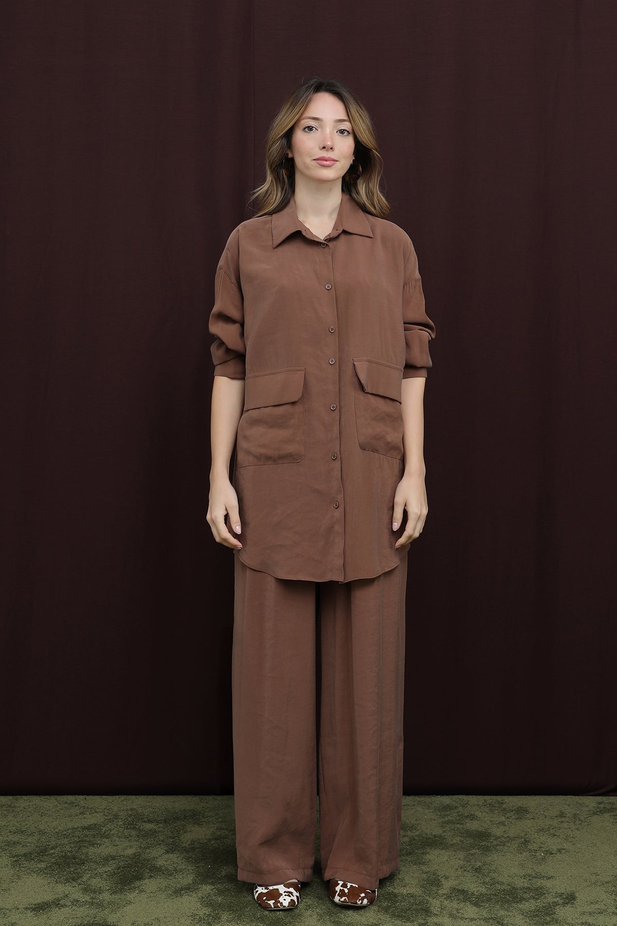 Kadın Cep Detaylı Takım -14361TKS