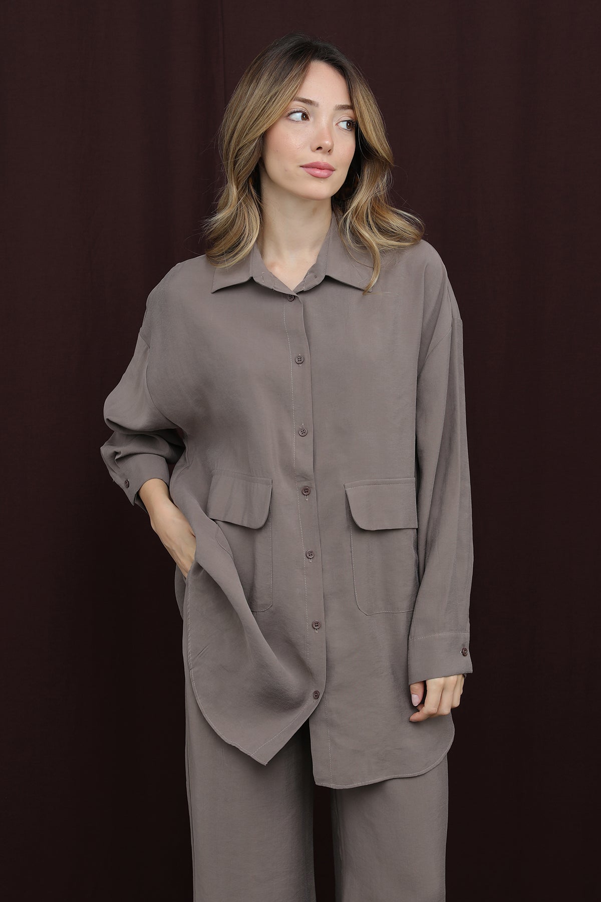 Kadın Cep Detaylı Takım -14361TKS