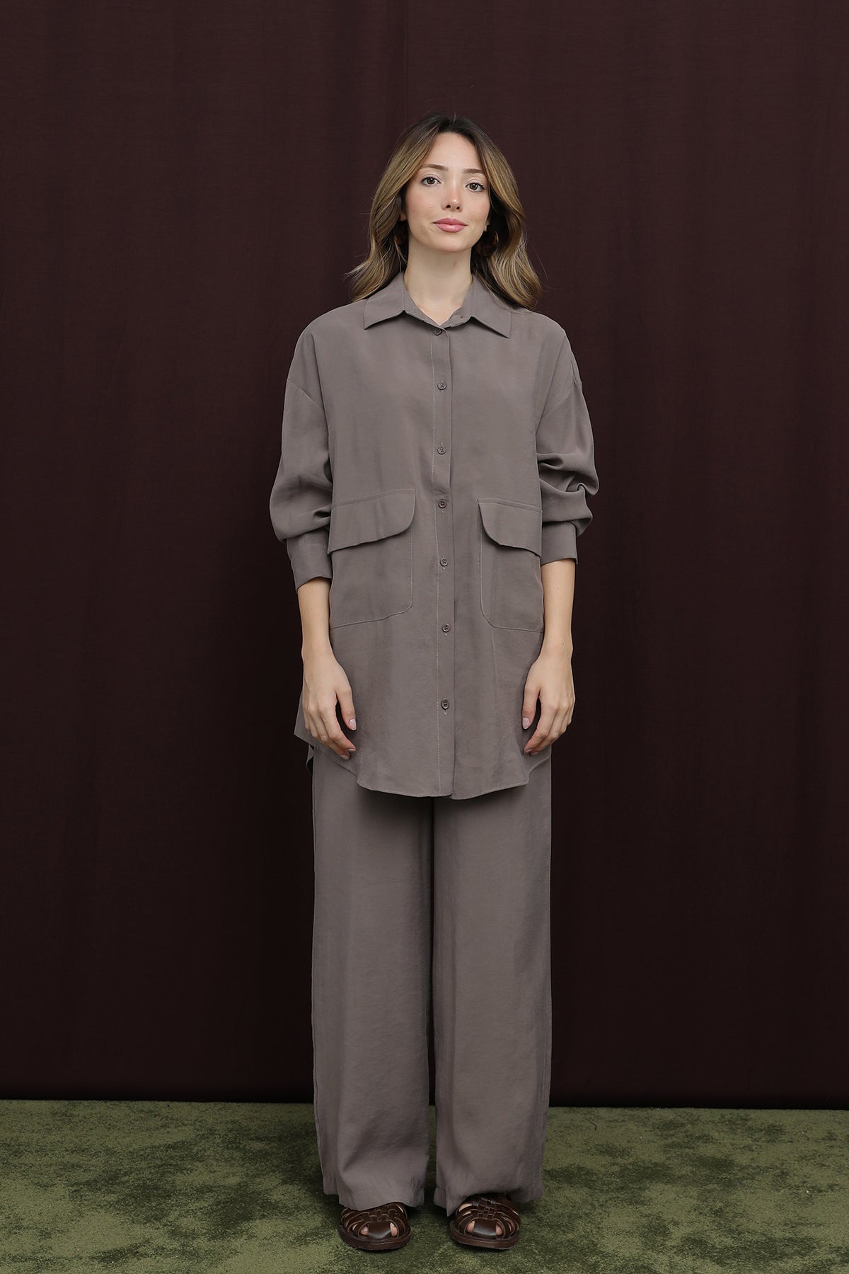 Kadın Cep Detaylı Takım -14361TKS