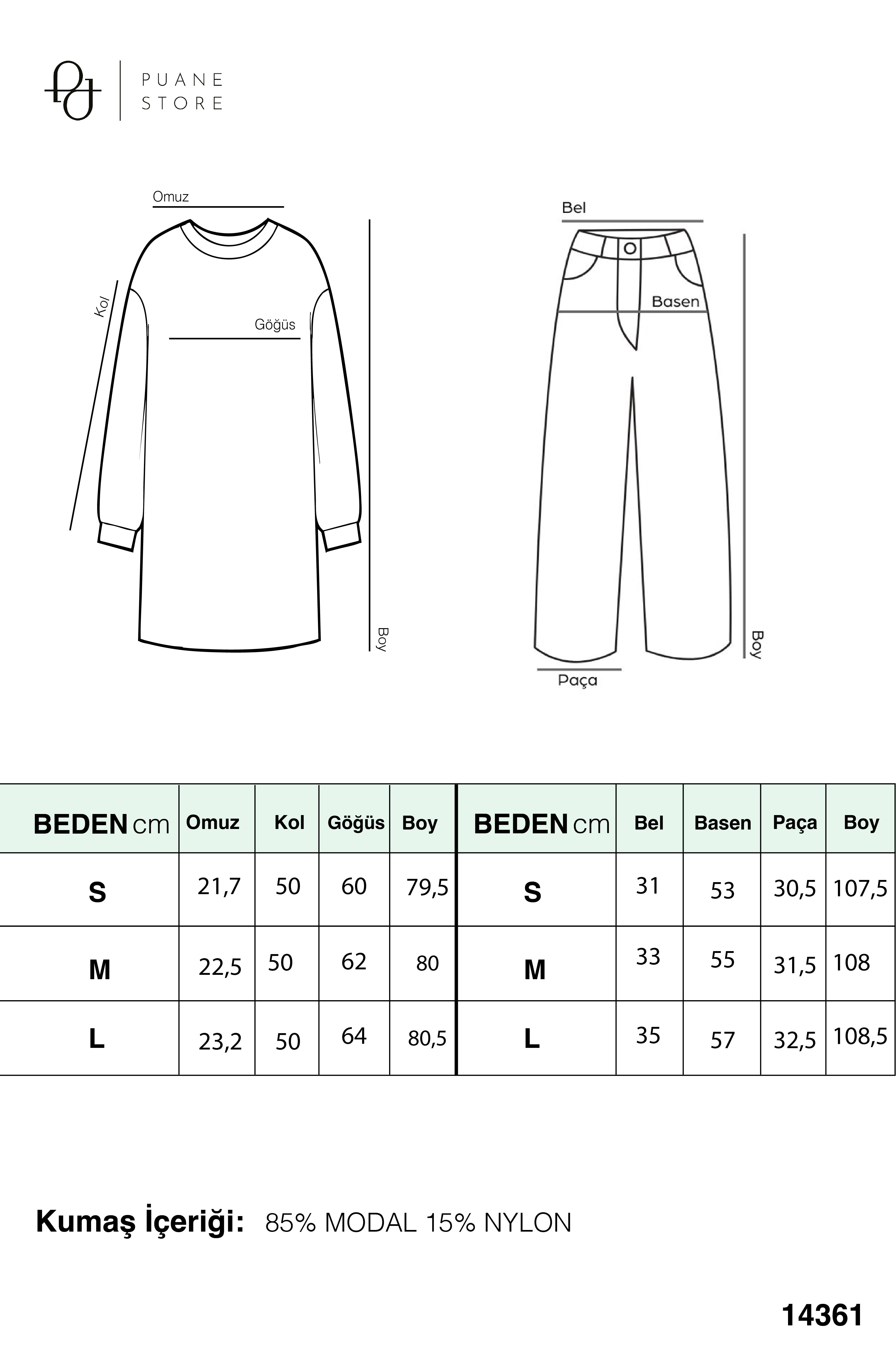 Kadın Cep Detaylı Takım -14361TKS