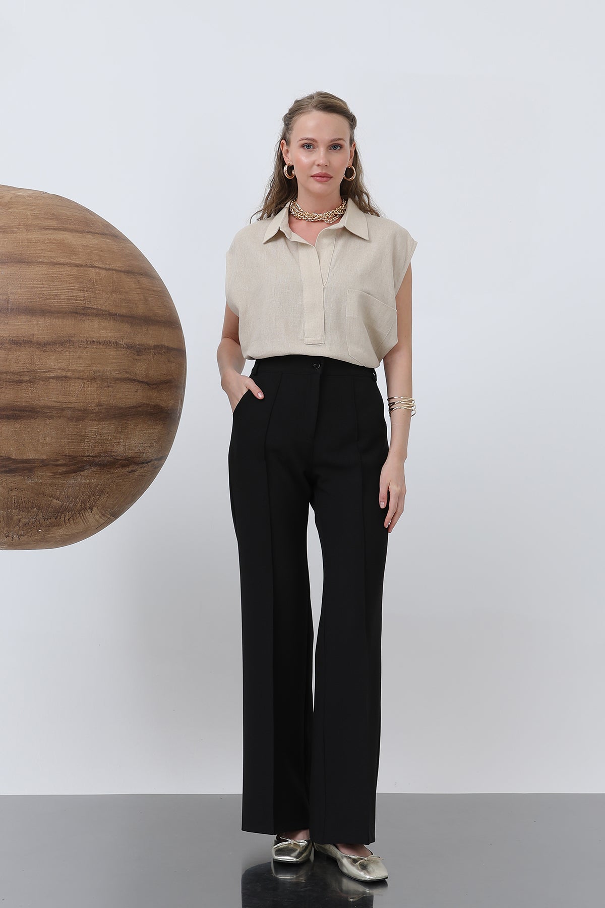 Kadın Nervür Dikişli Pantolon - 18226PNT