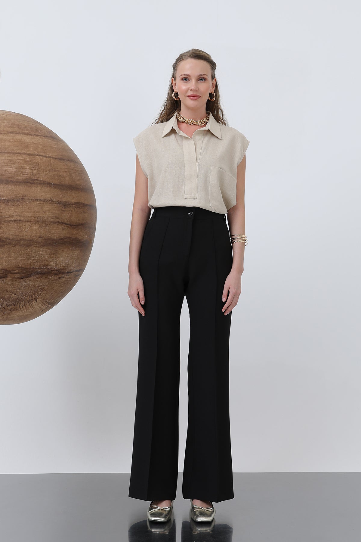 Kadın Nervür Dikişli Pantolon - 18226PNT