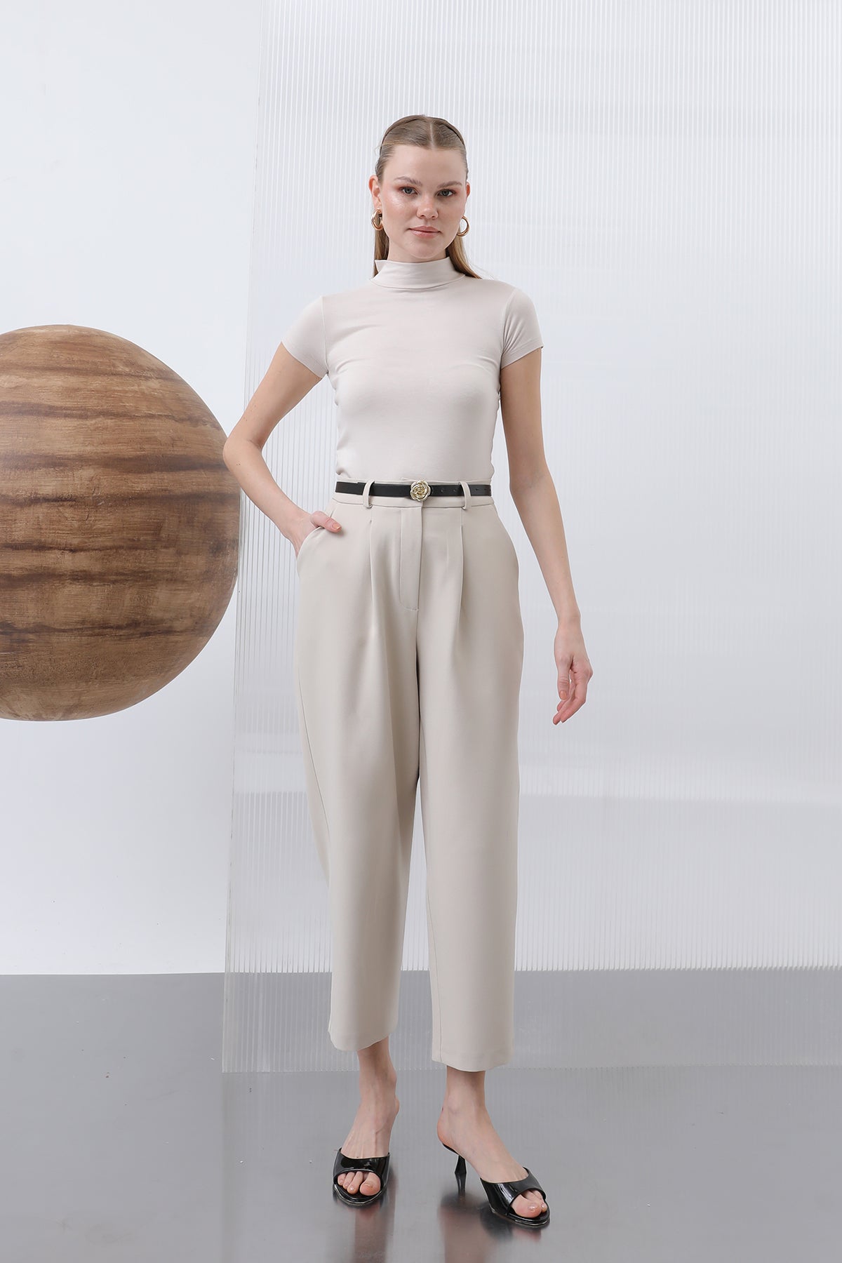 Kadın Pileli Pantolon - 18227PNT