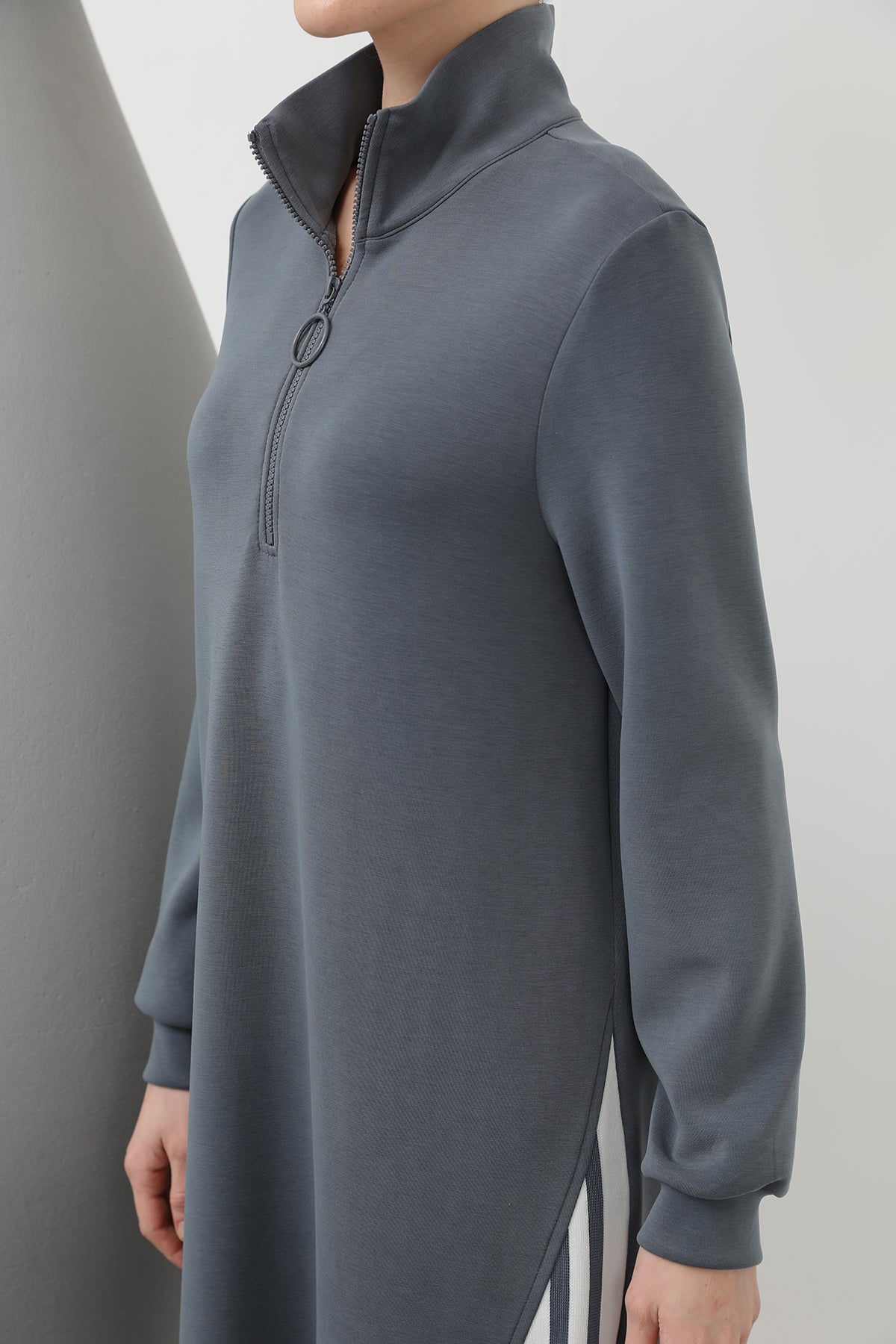 Kadın Tiktak Detaylı Fermuarlı Elbise - 20600ELB