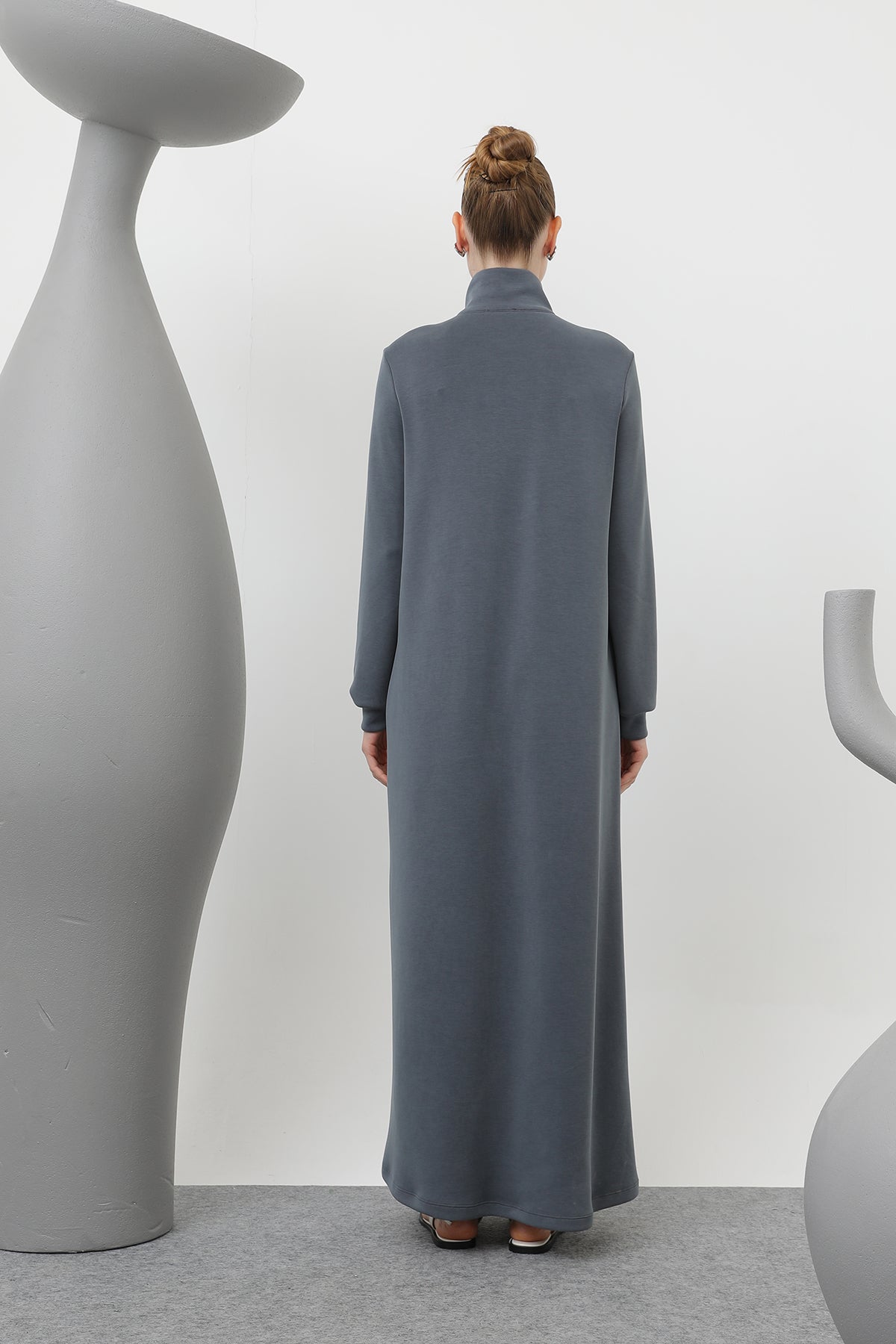 Kadın Tiktak Detaylı Fermuarlı Elbise - 20600ELB