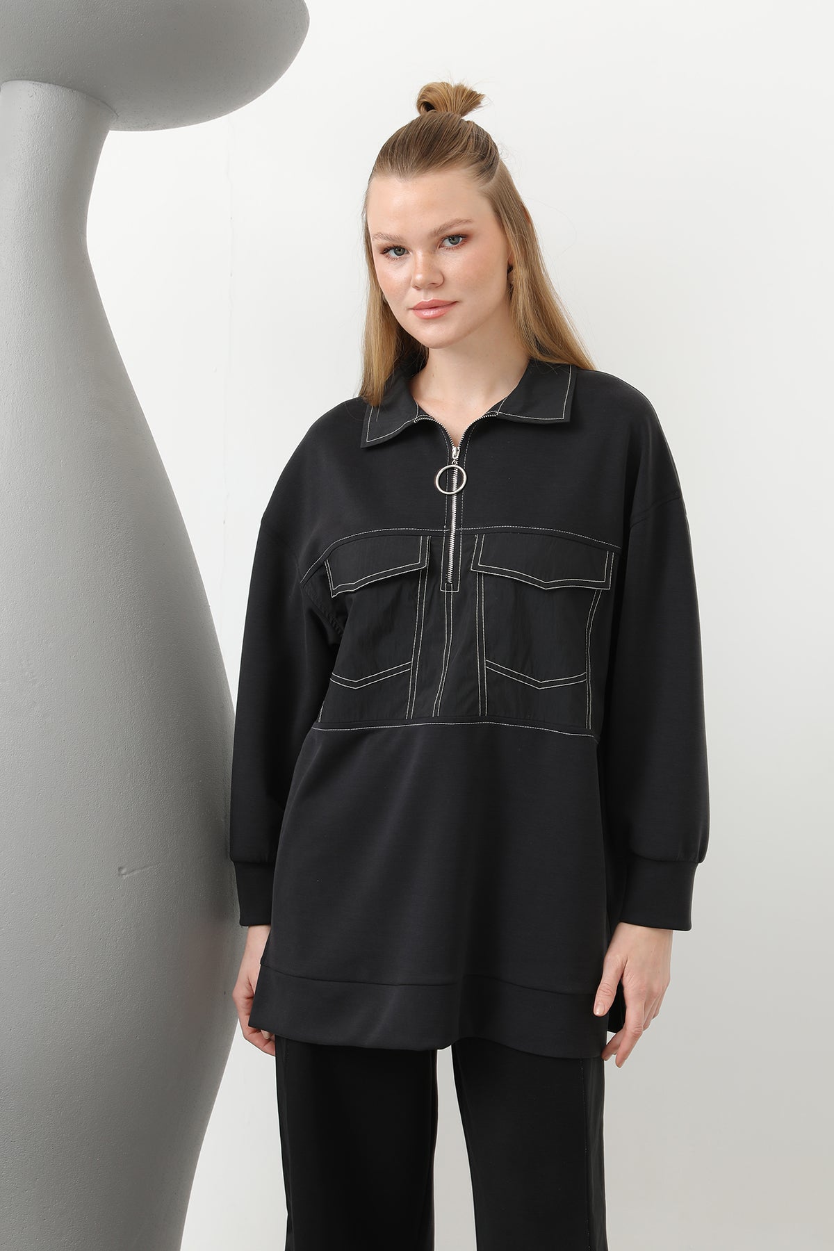 Kadın Dikiş Detaylı Cepli Takım - 20602TKS