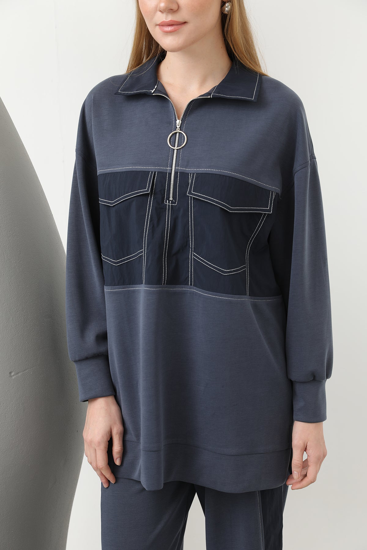 Kadın Dikiş Detaylı Cepli Takım - 20602TKS