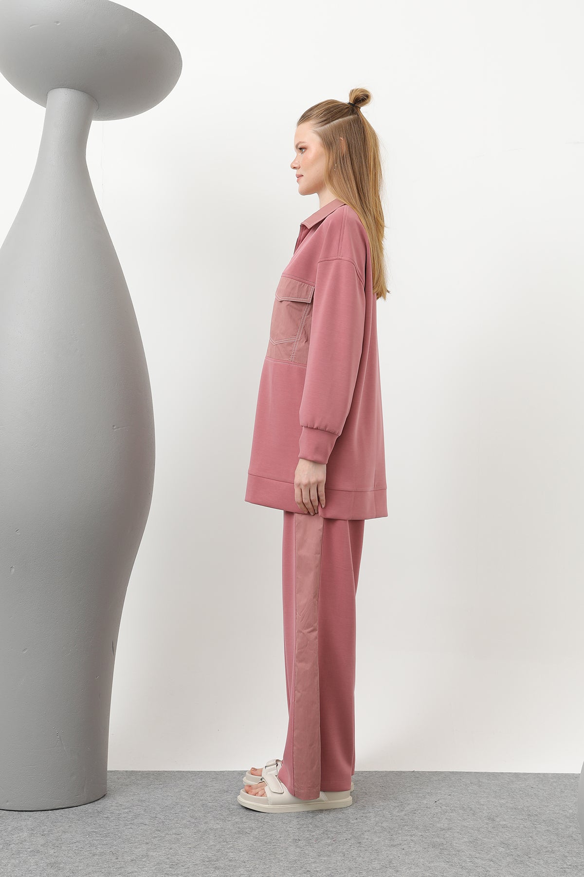 Kadın Dikiş Detaylı Cepli Takım - 20602TKS