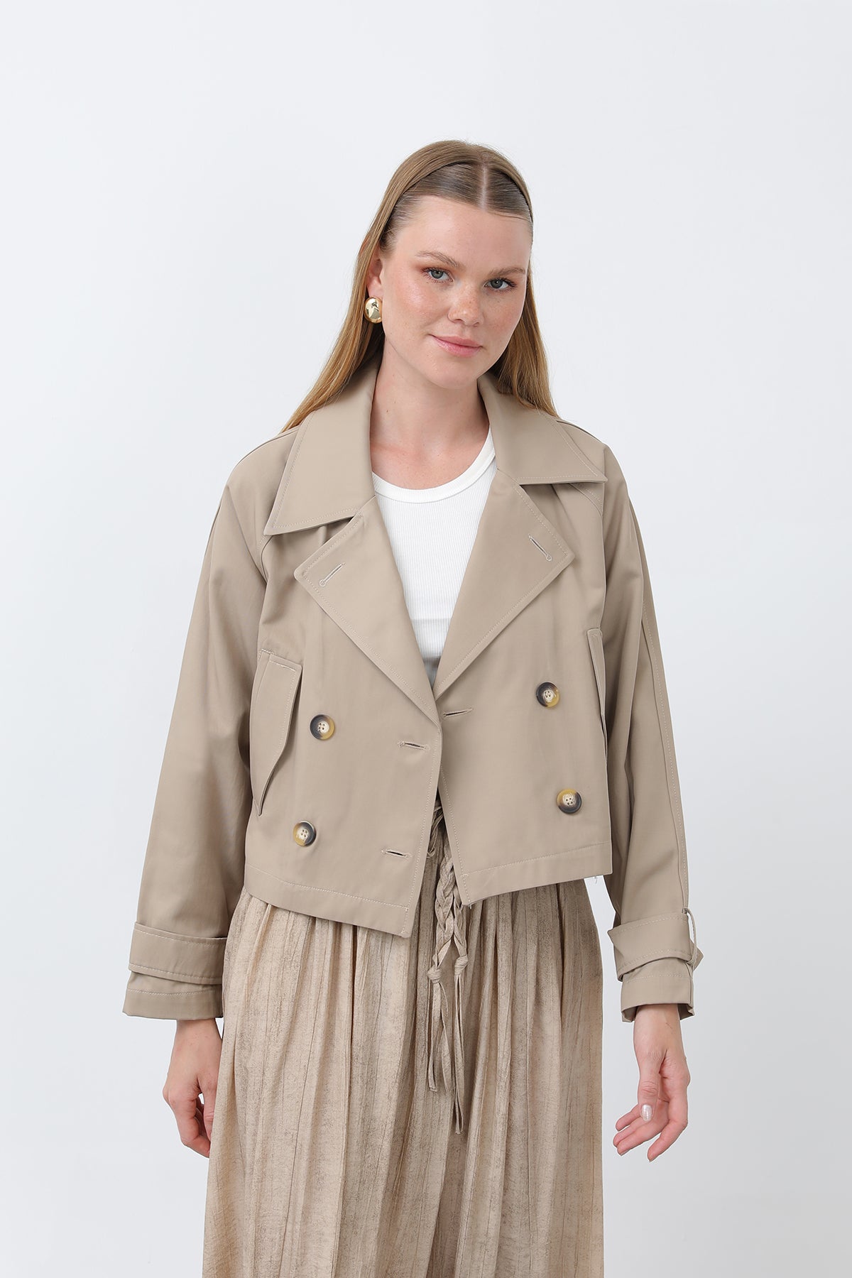 Kadın Kısa Trench - 32123TRC