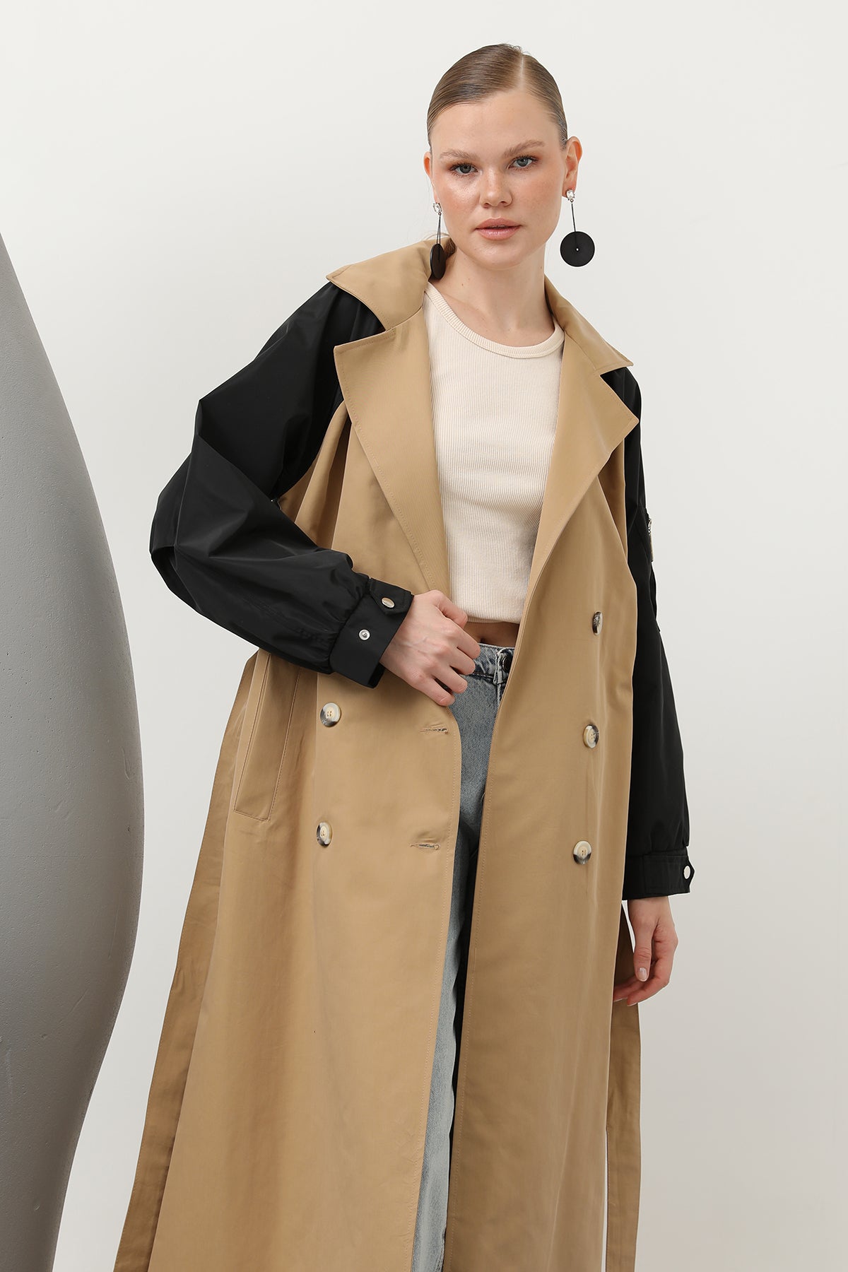 Kadın Kol Fermuar Detaylı Trench - 32138TRC