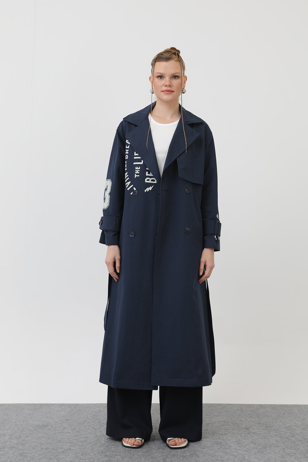 Kadın Baskılı Trench - 32139TRC