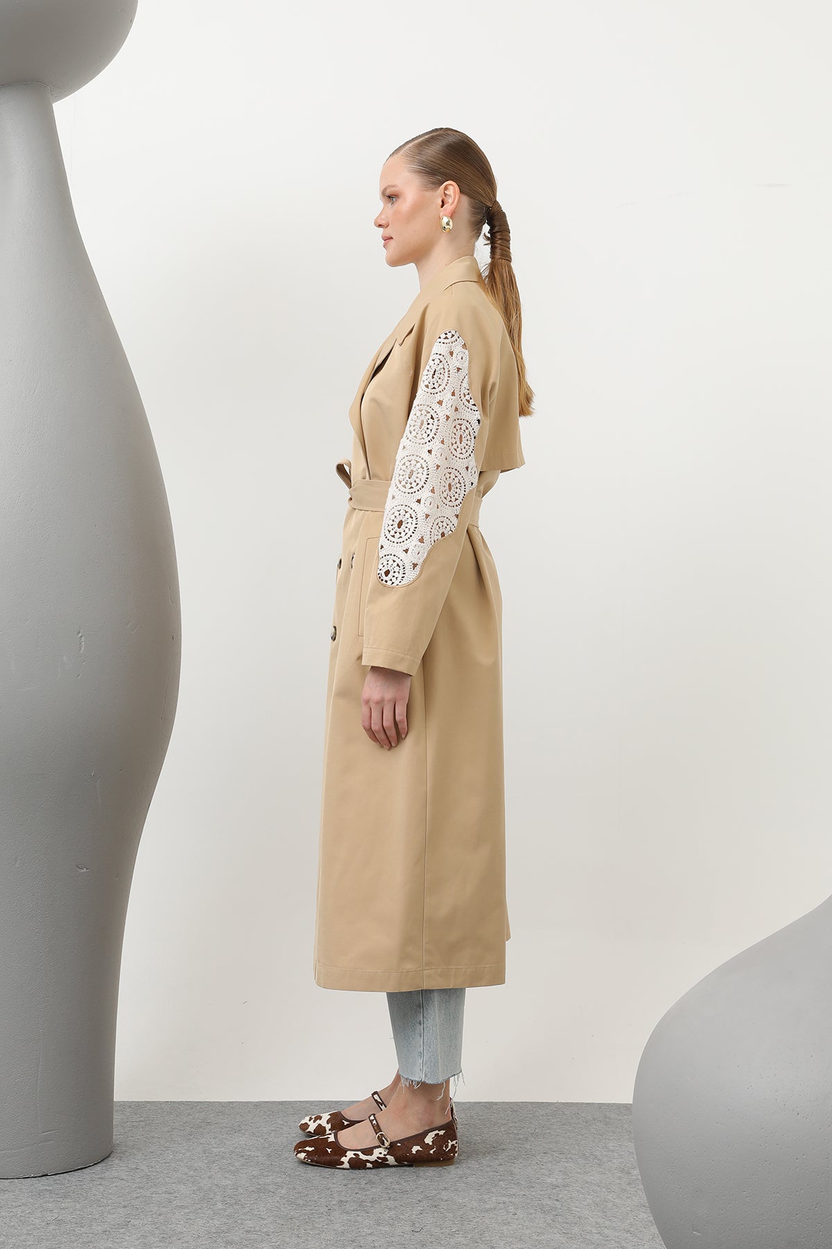 Kadın Dantel Detaylı Trench - 32140TRC