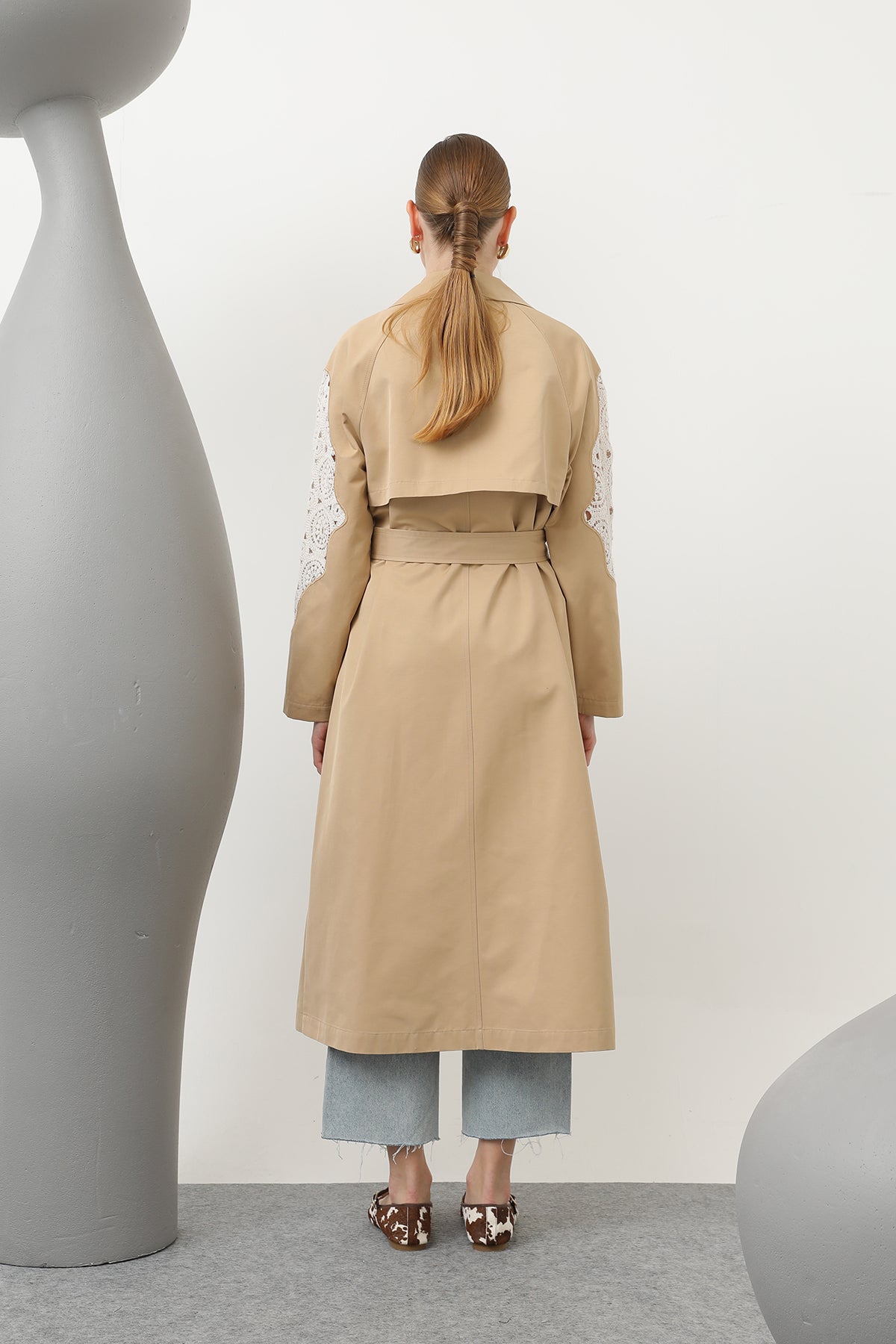Kadın Dantel Detaylı Trench - 32140TRC