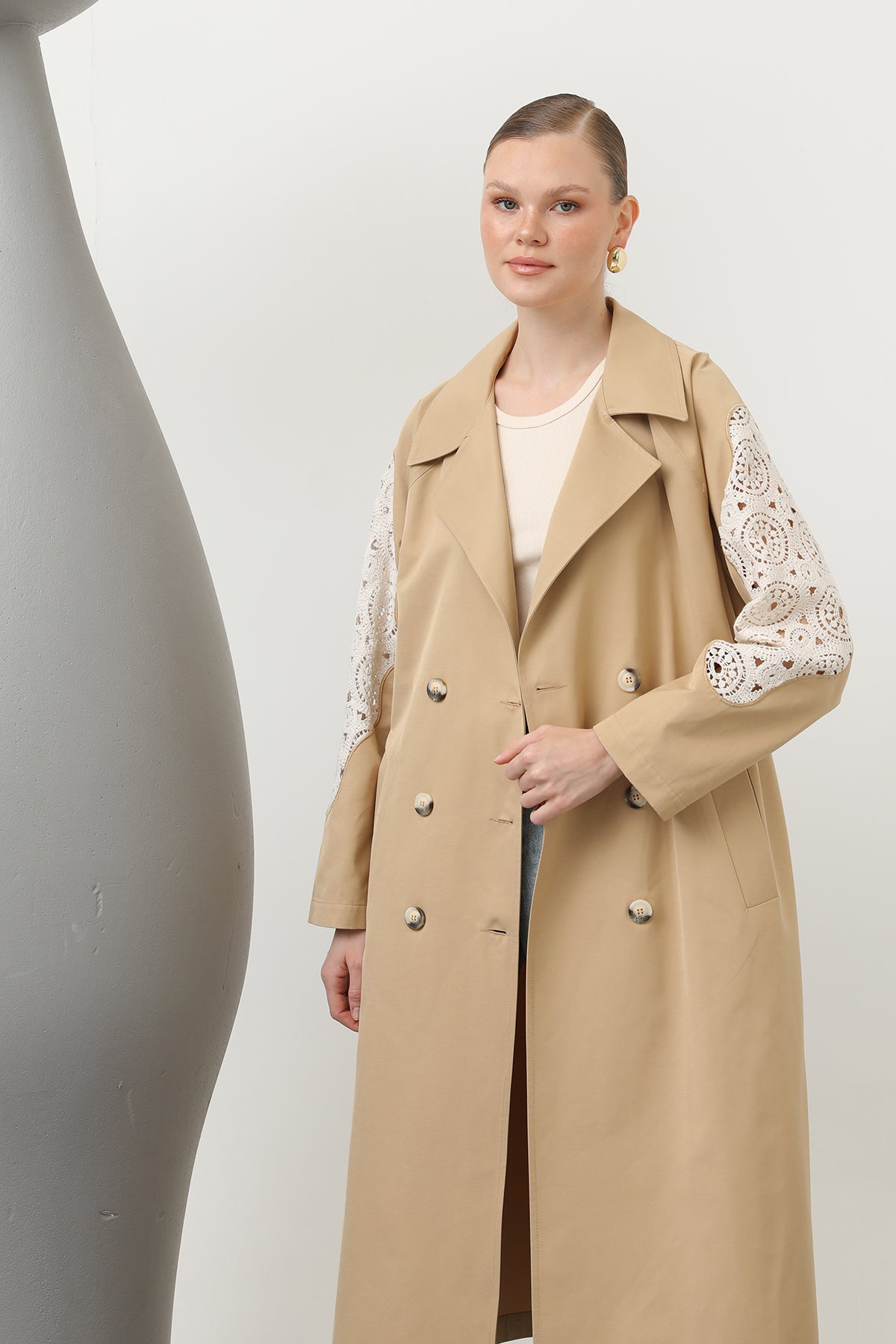 Kadın Dantel Detaylı Trench - 32140TRC