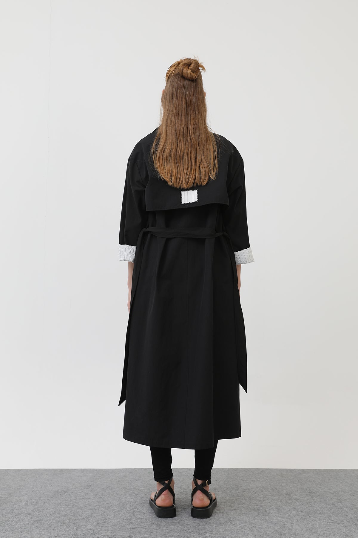 Kadın Garni Çizgili Detaylı Trench - 32141TRC