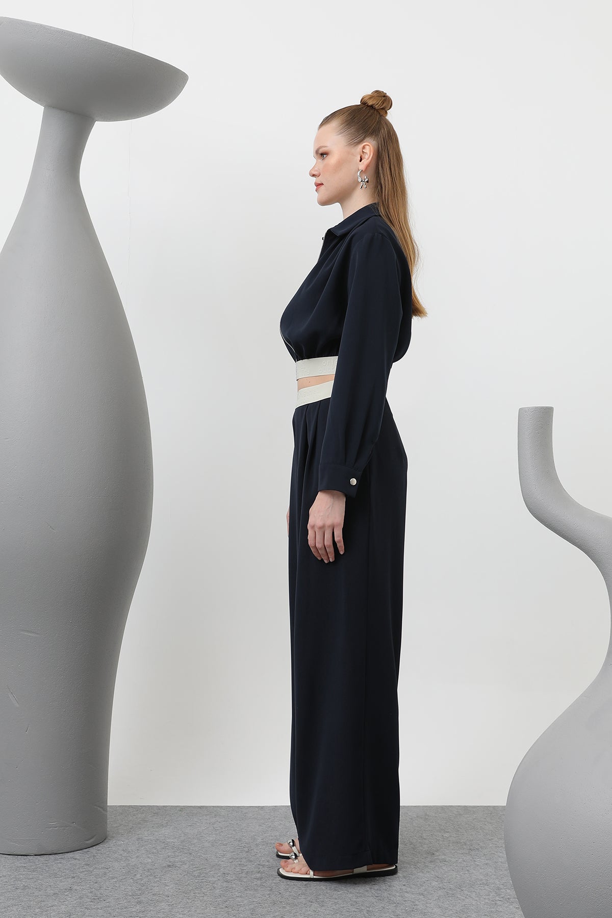 Pileli Lastik Detaylı Ceket - 32145CKT