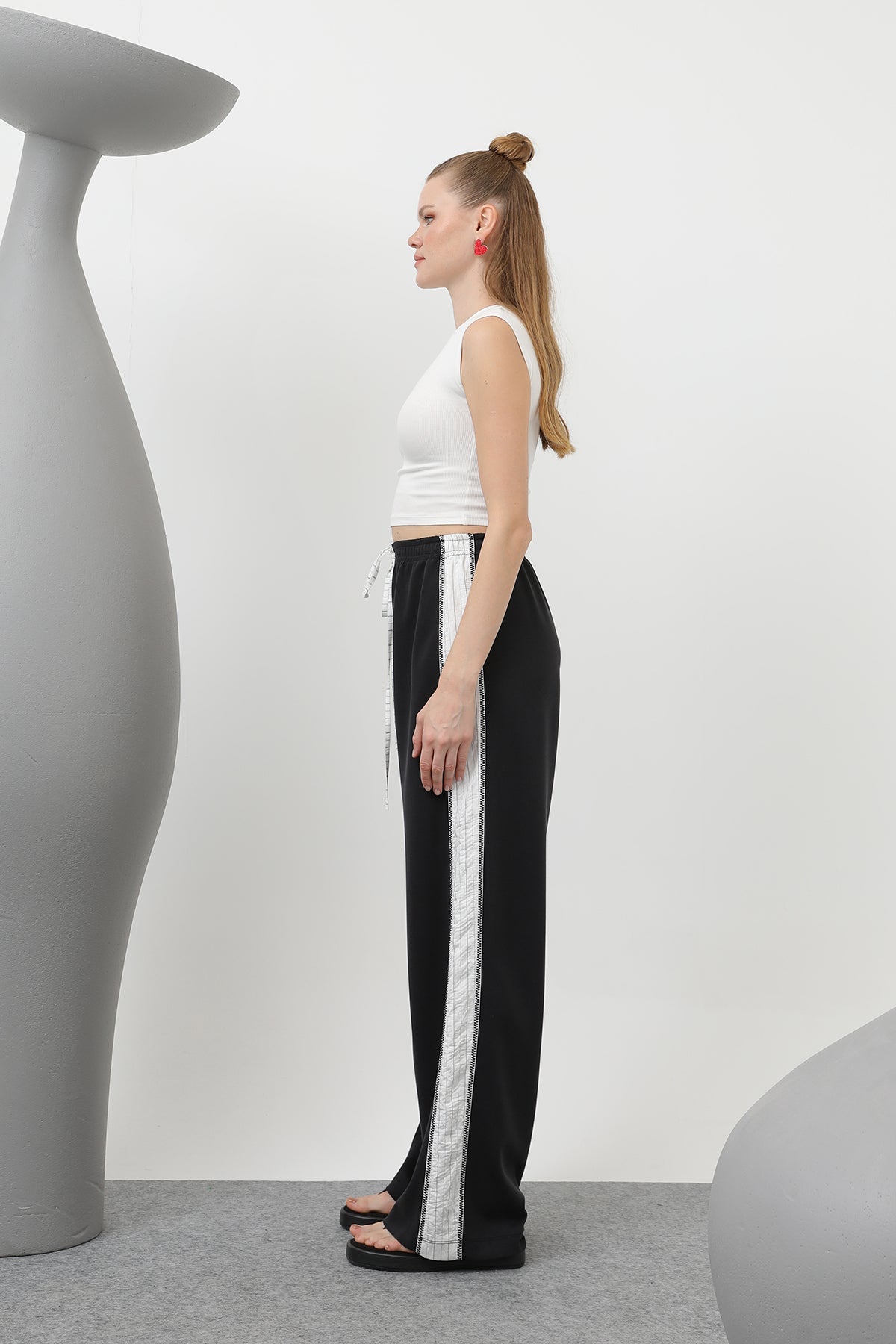 Kadın Çizgi Garnili Pantolon - 32167PNT