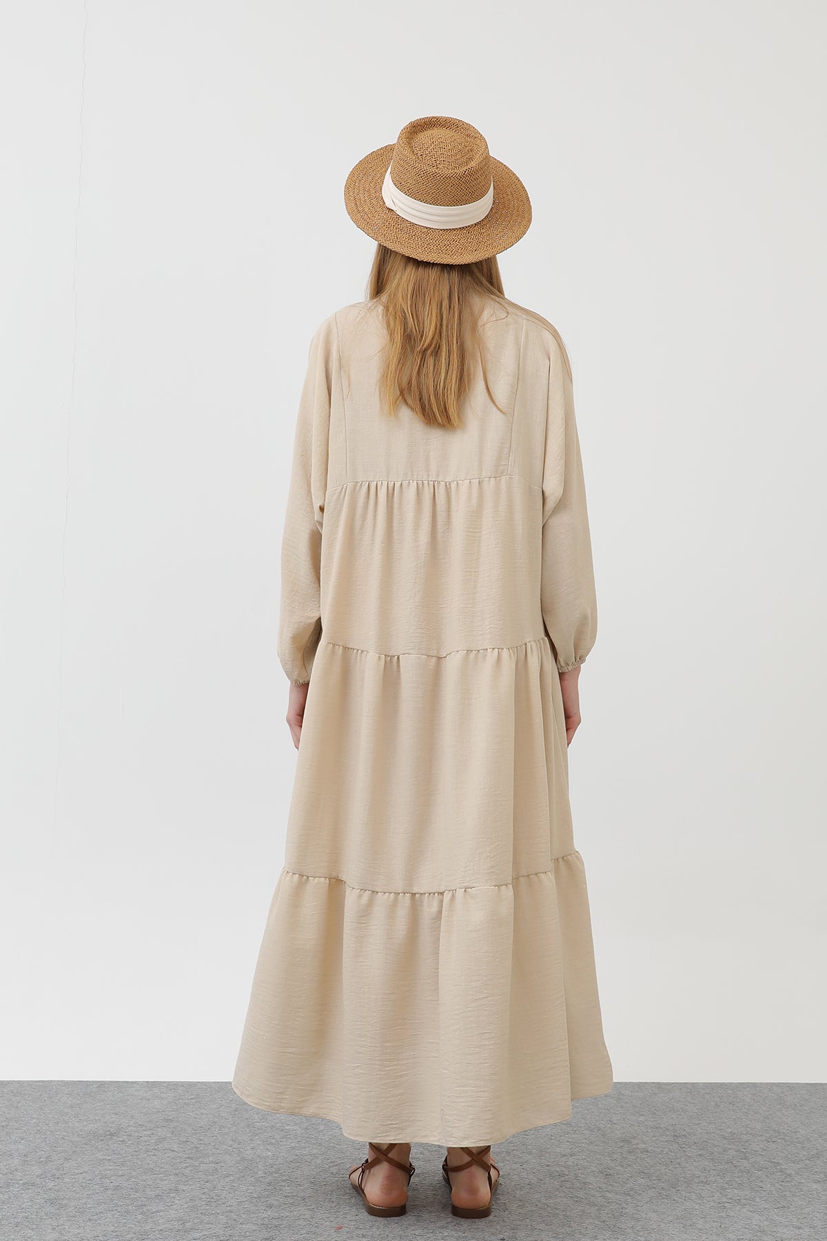 Kadın Keten Elbise - 32171ELB