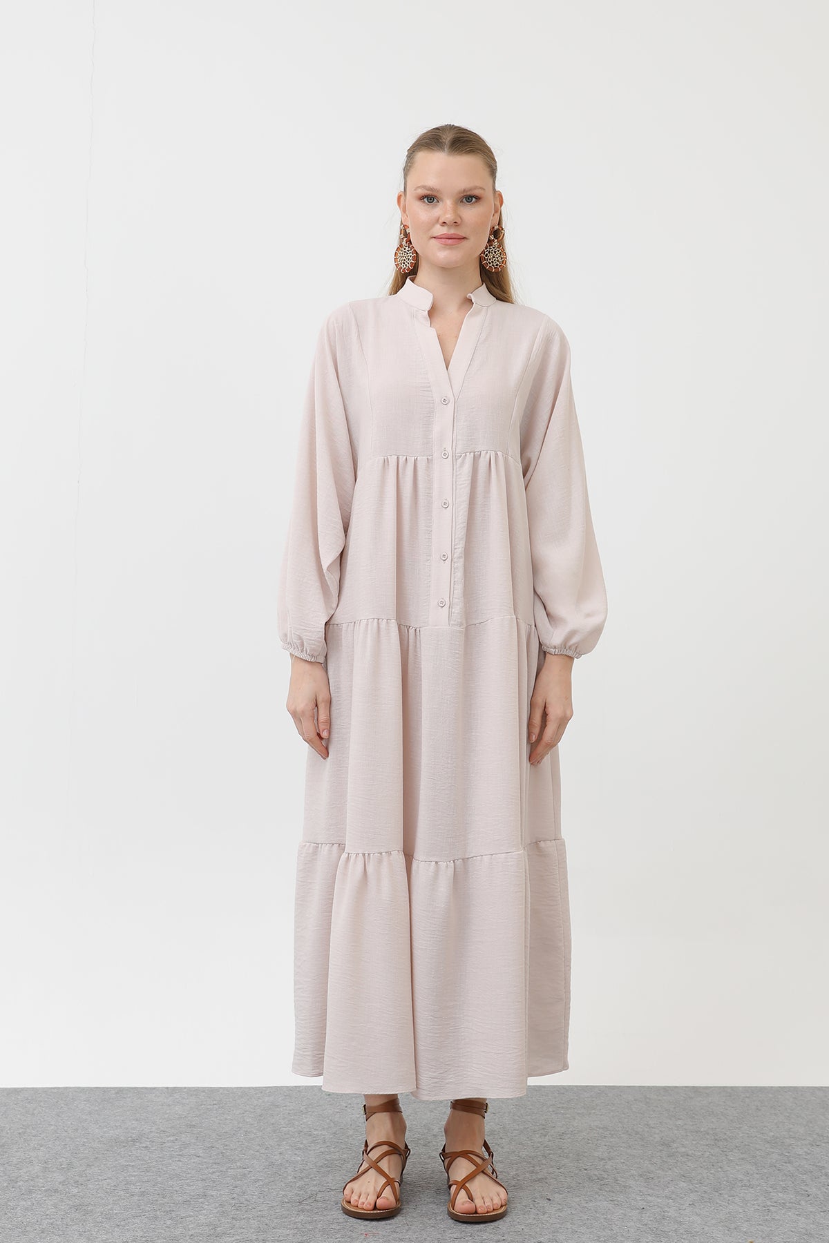 Kadın Keten Elbise - 32171ELB