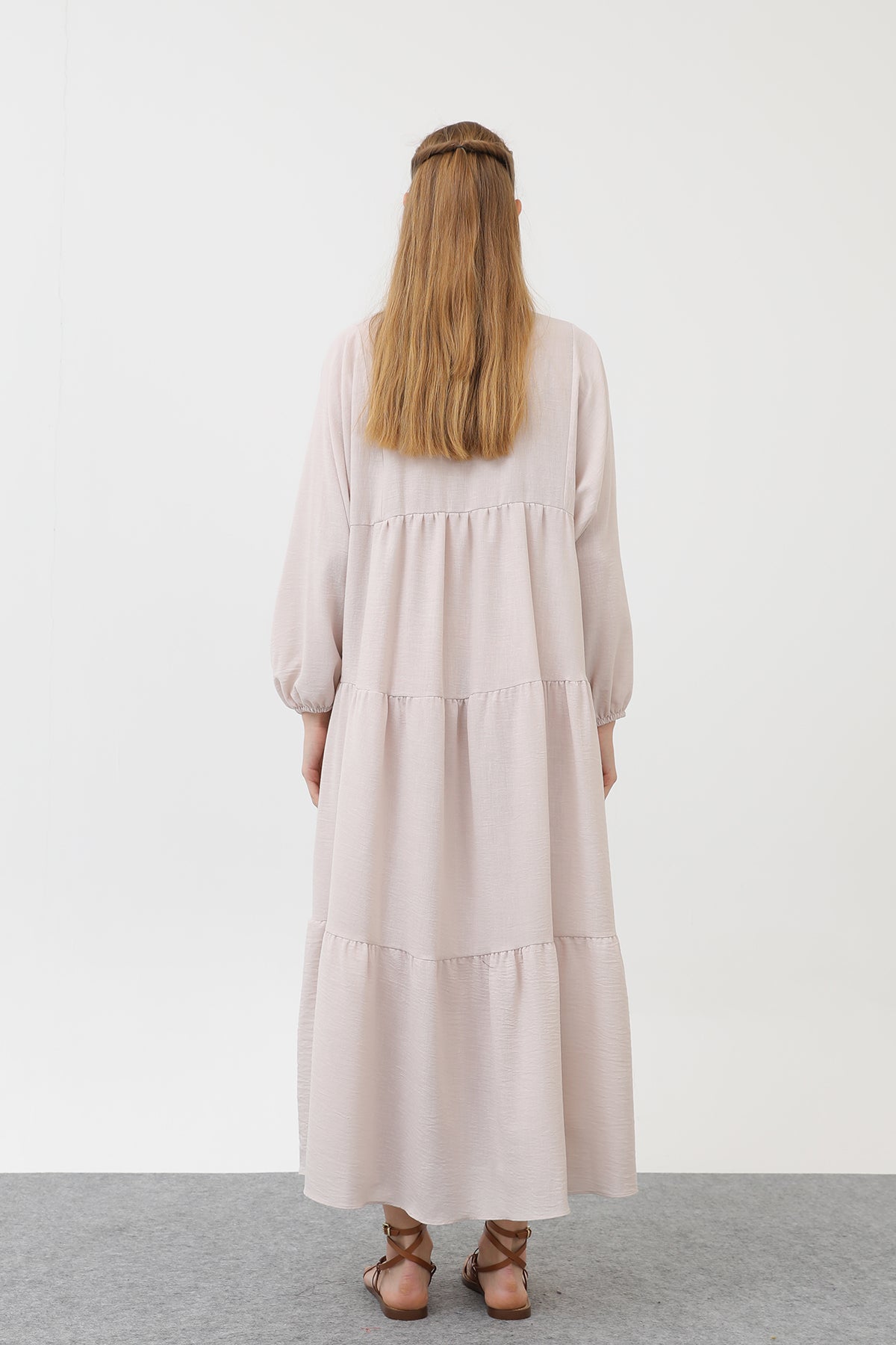 Kadın Keten Elbise - 32171ELB