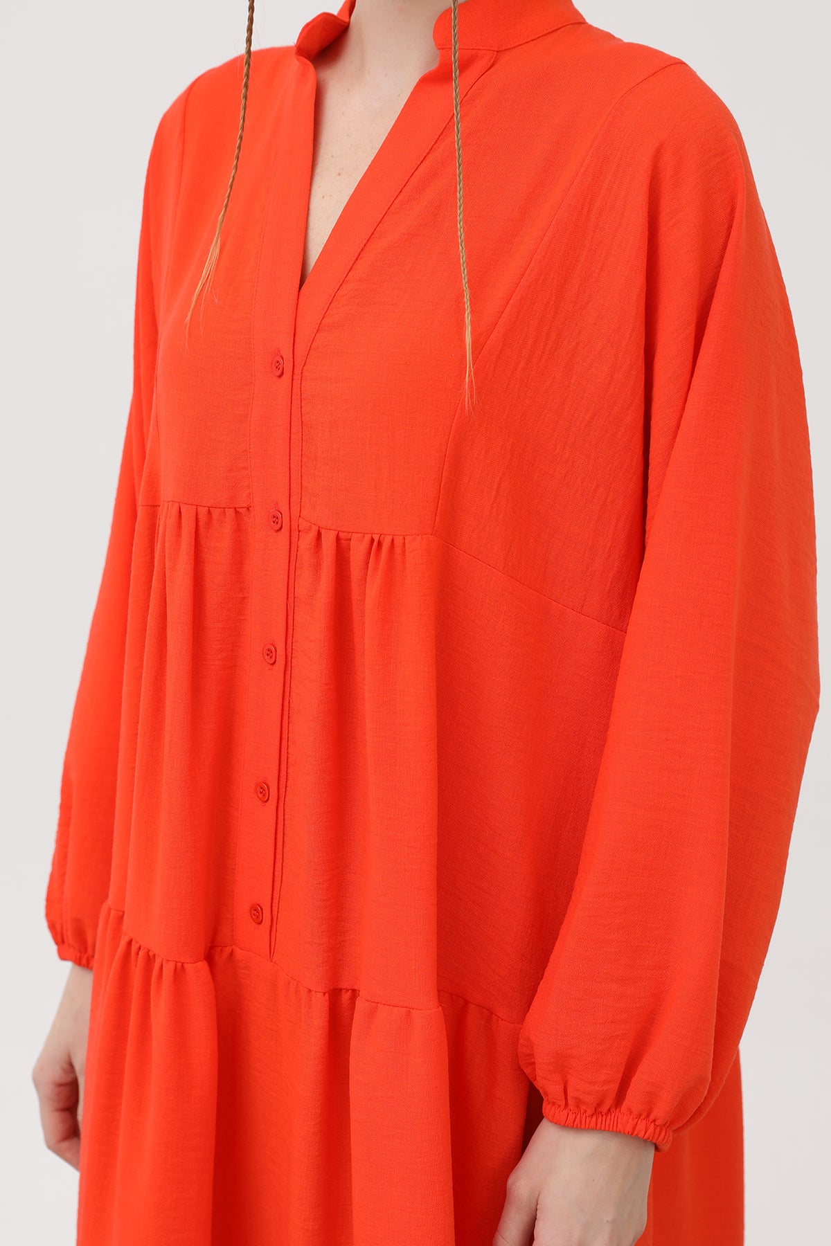 Kadın Keten Elbise - 32171ELB