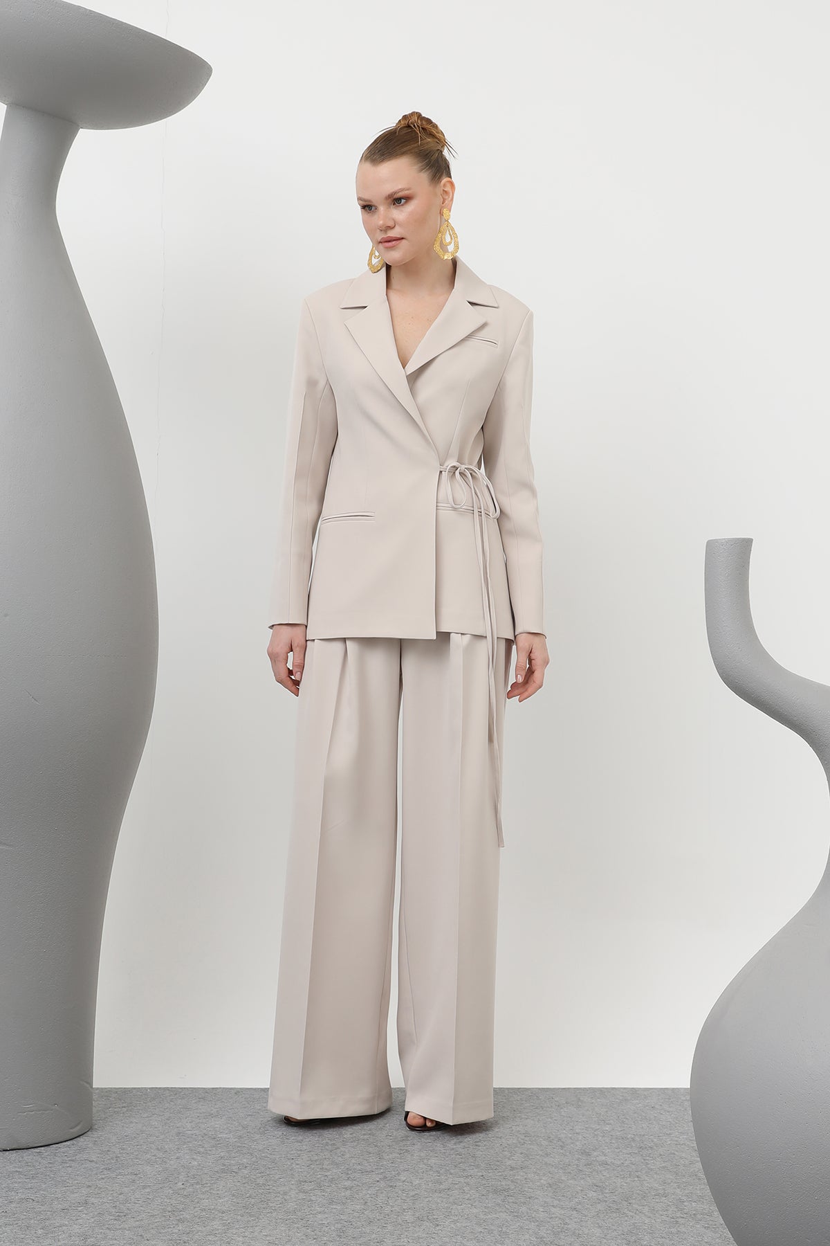 Kadın Biye Bağlamalı Blazer Ceket - 32173CKT