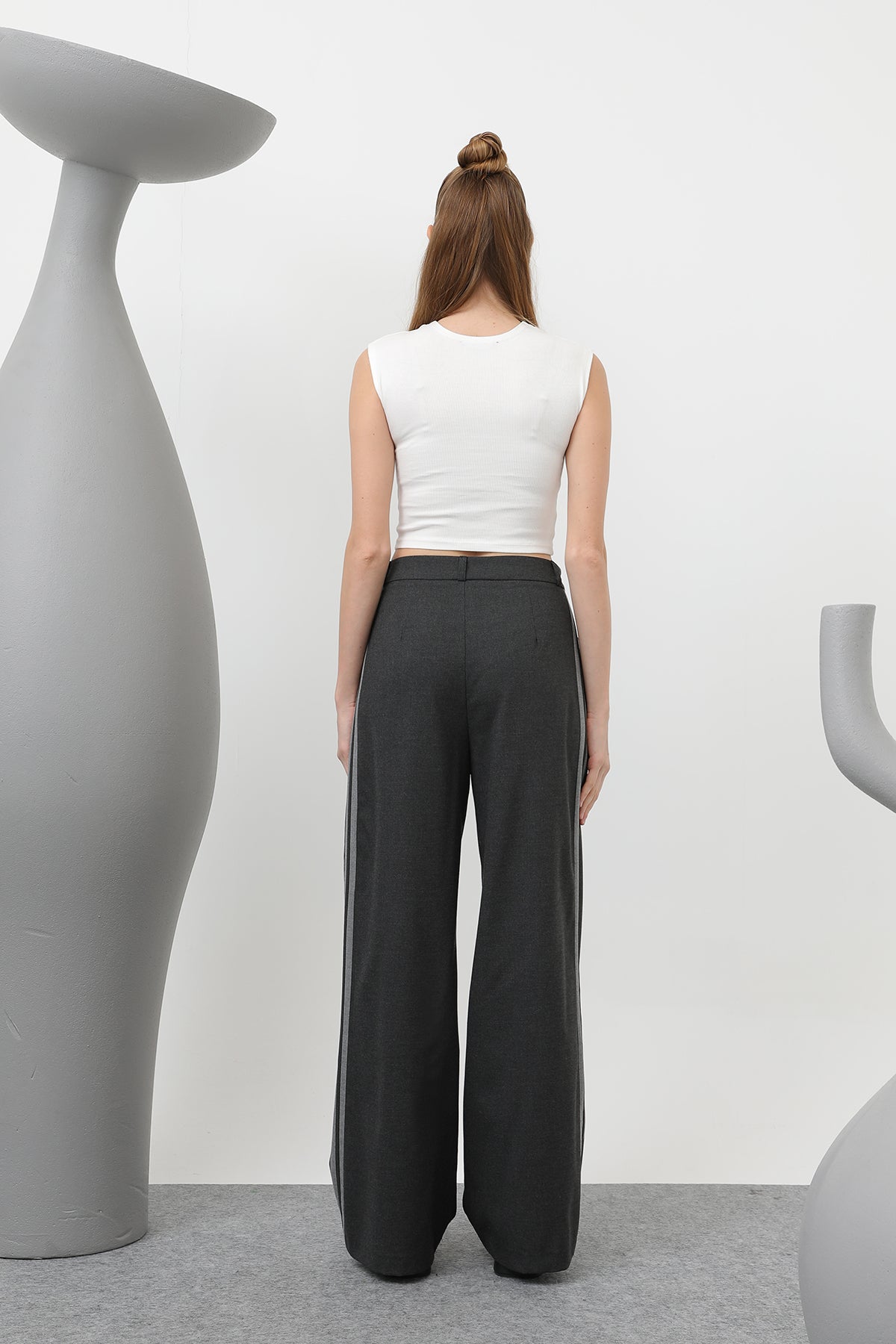 Kadın Garnili Pileli Pantolon - 32176PNT