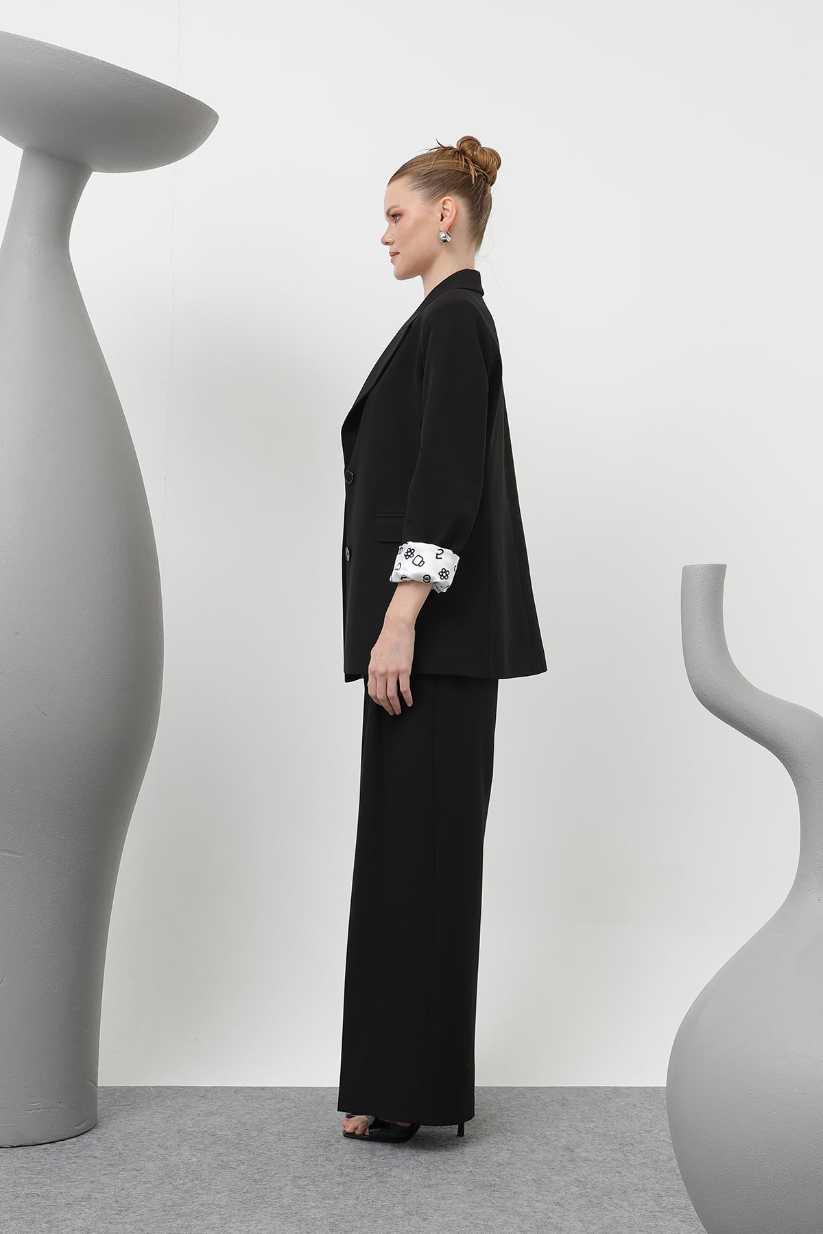 Kadın Desenli Astar Detaylı Pantolon - 32186PNT