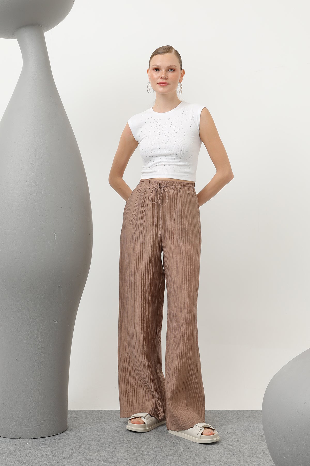 Kadın Basic Lastikli Pantolon - 32213PNT