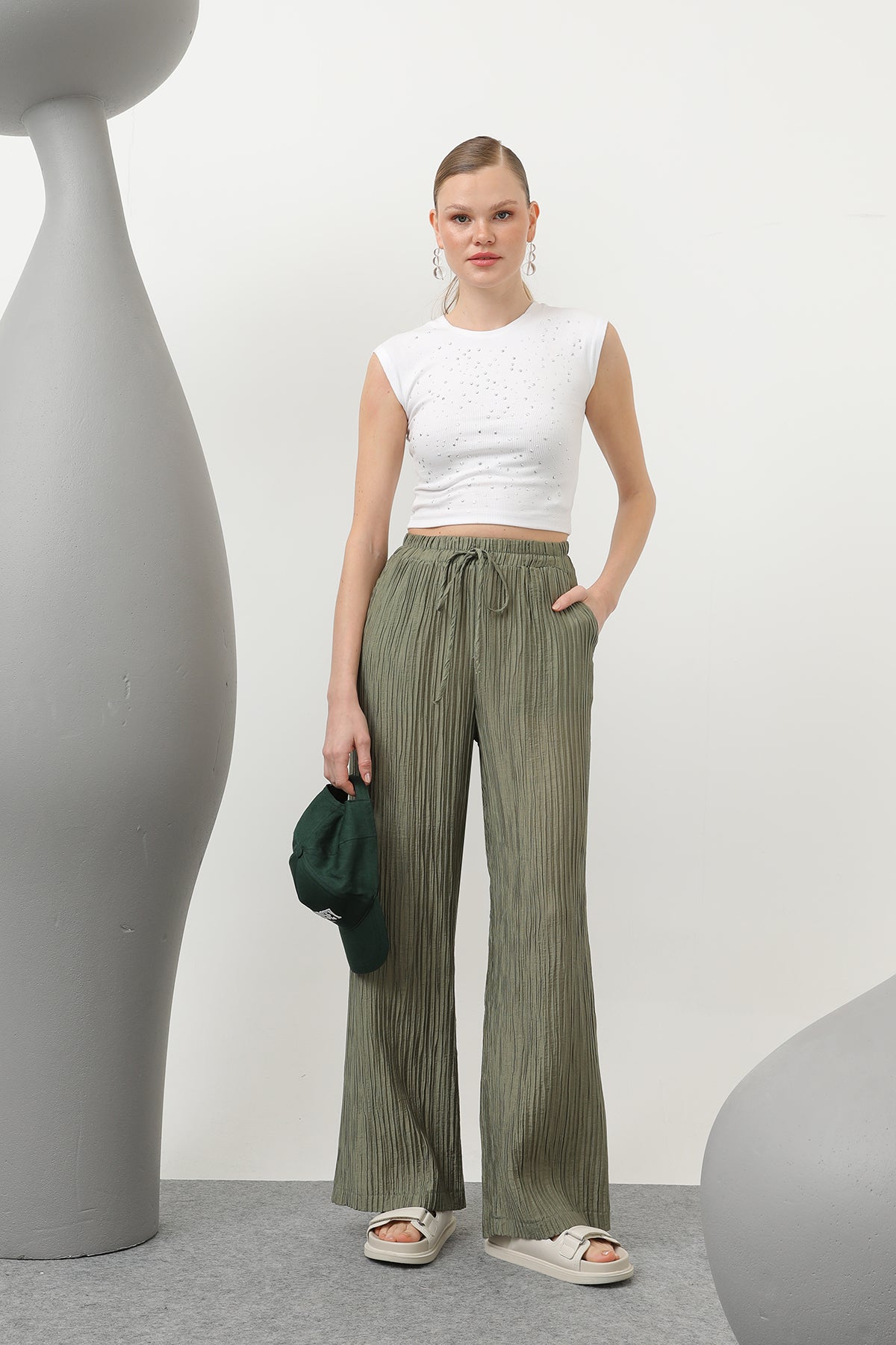 Kadın Basic Lastikli Pantolon - 32213PNT