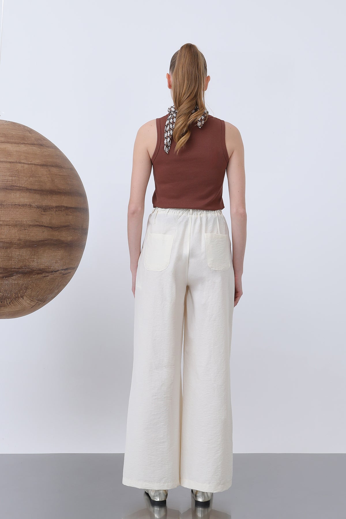 Kadın Pileli Basic Pantolon -32233PNT