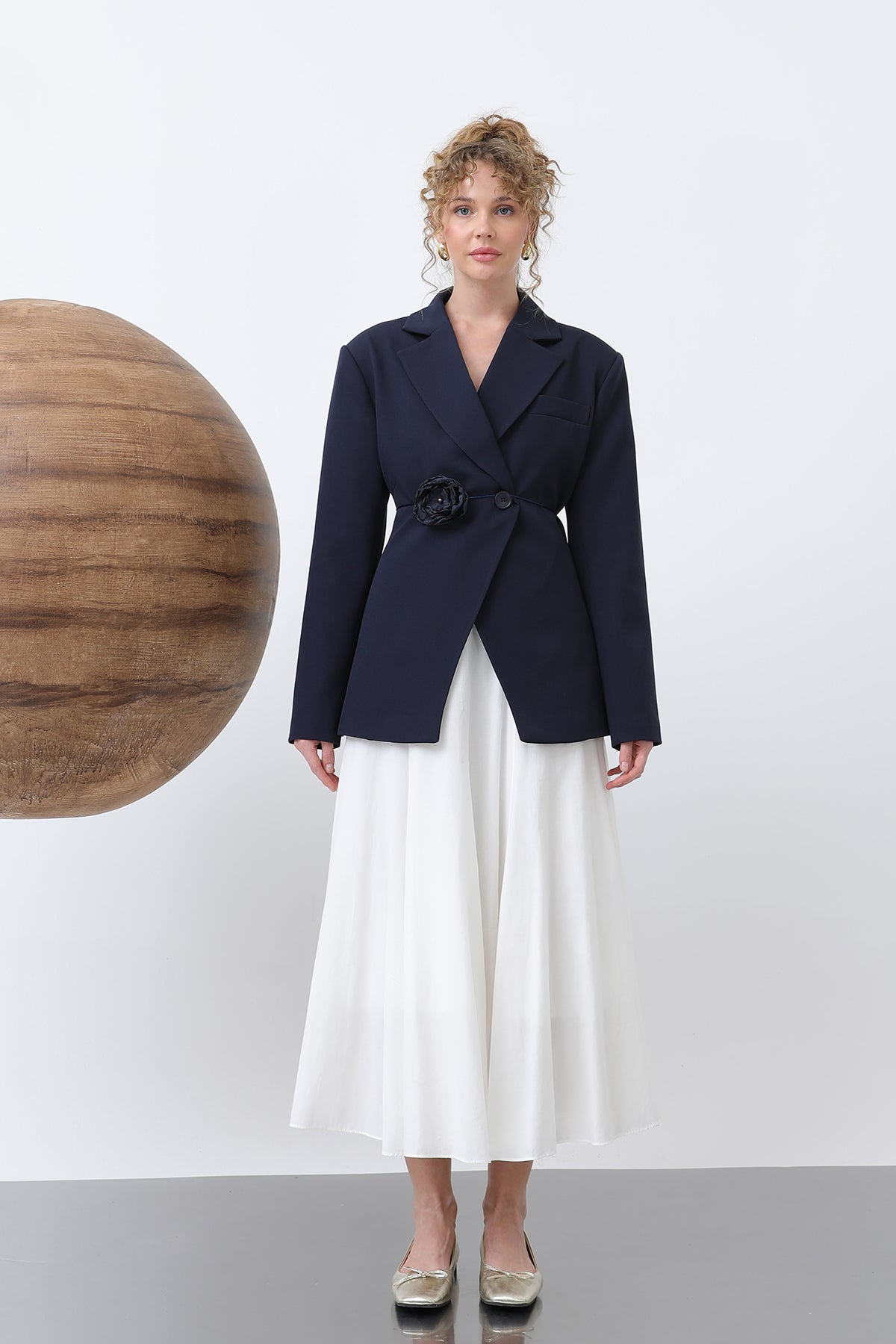 Kadın Önden Düğmeli Blazer Ceket -32245CKT