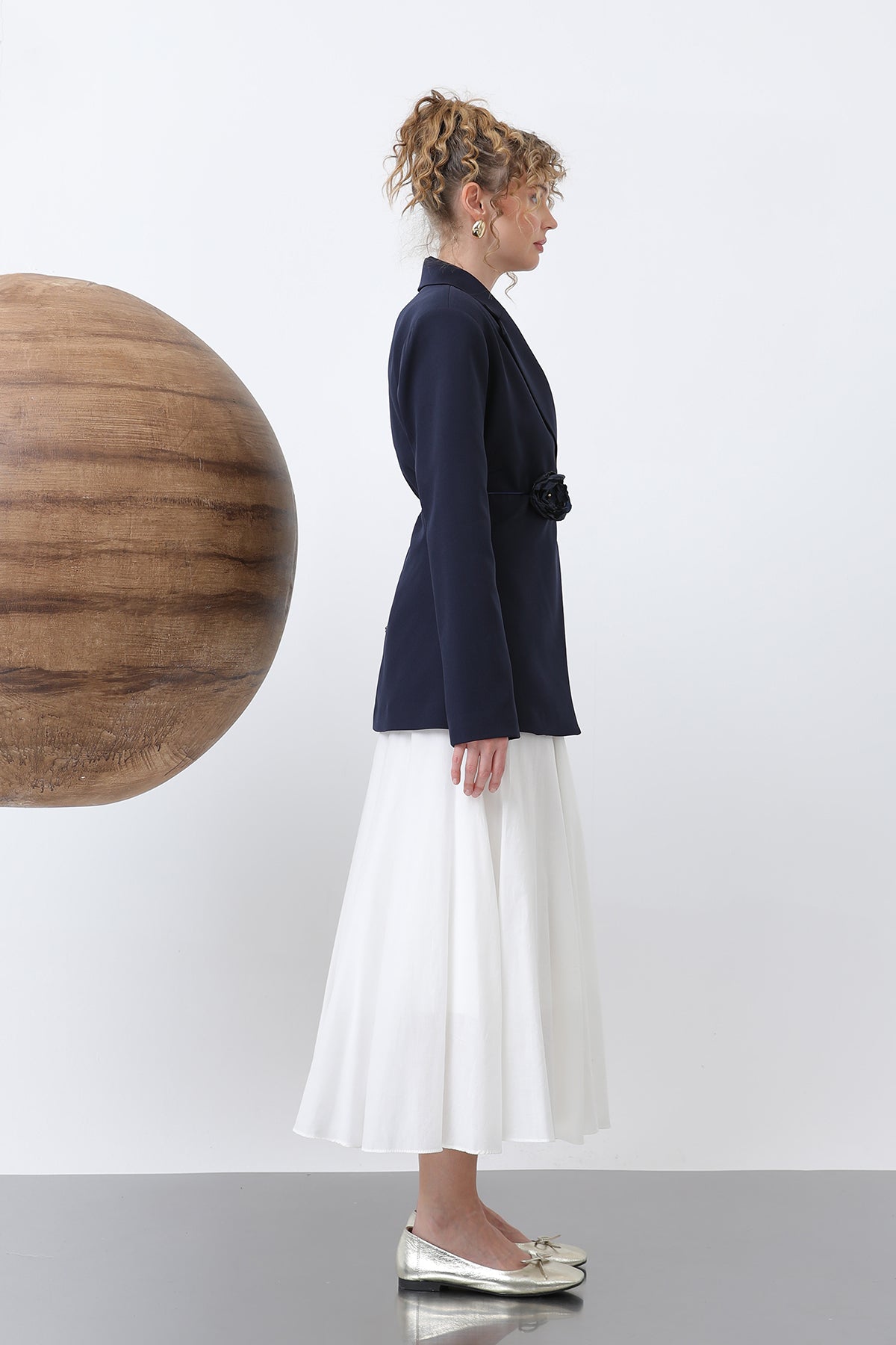 Kadın Önden Düğmeli Blazer Ceket -32245CKT