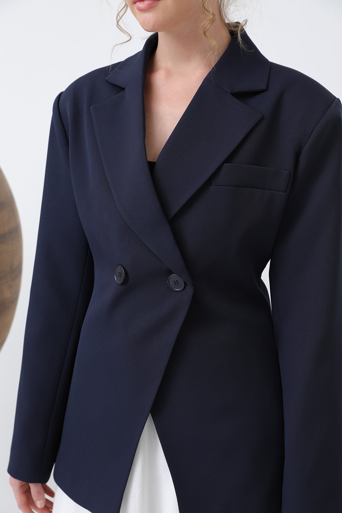 Kadın Önden Düğmeli Blazer Ceket -32245CKT