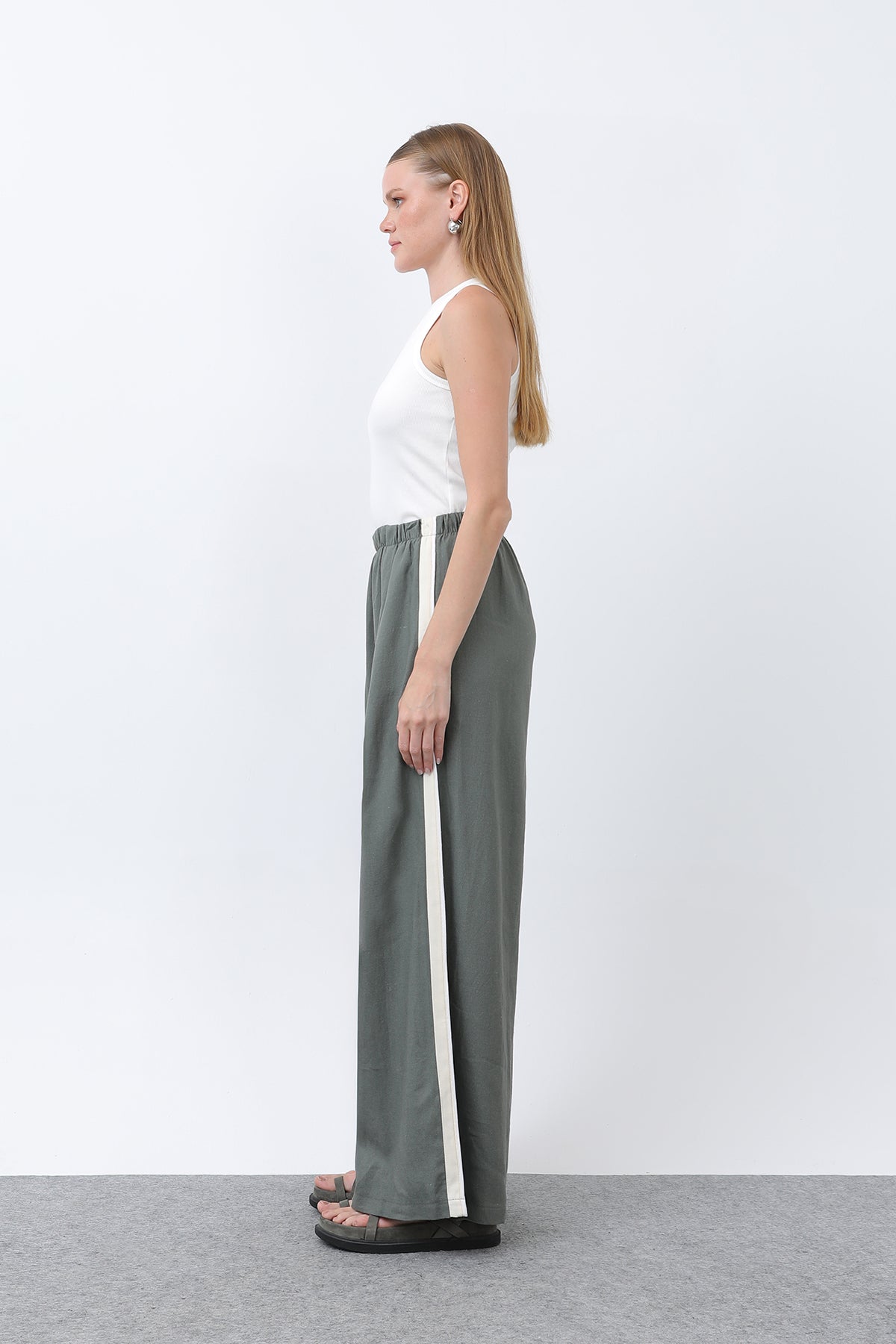 Kadın Yanları Grogrenli Belden Lastikli Pantolon -32302PNT