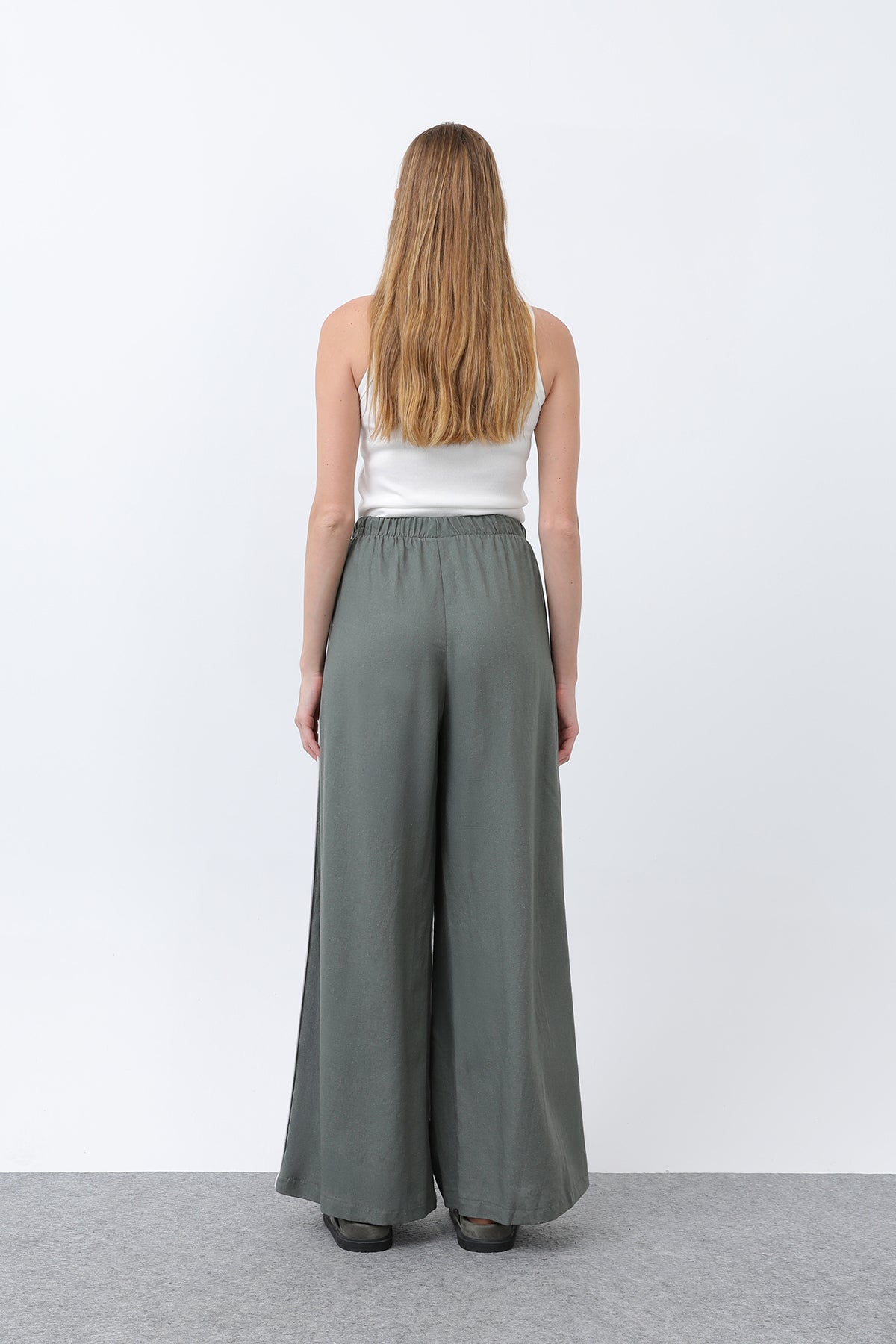 Kadın Yanları Grogrenli Belden Lastikli Pantolon -32302PNT