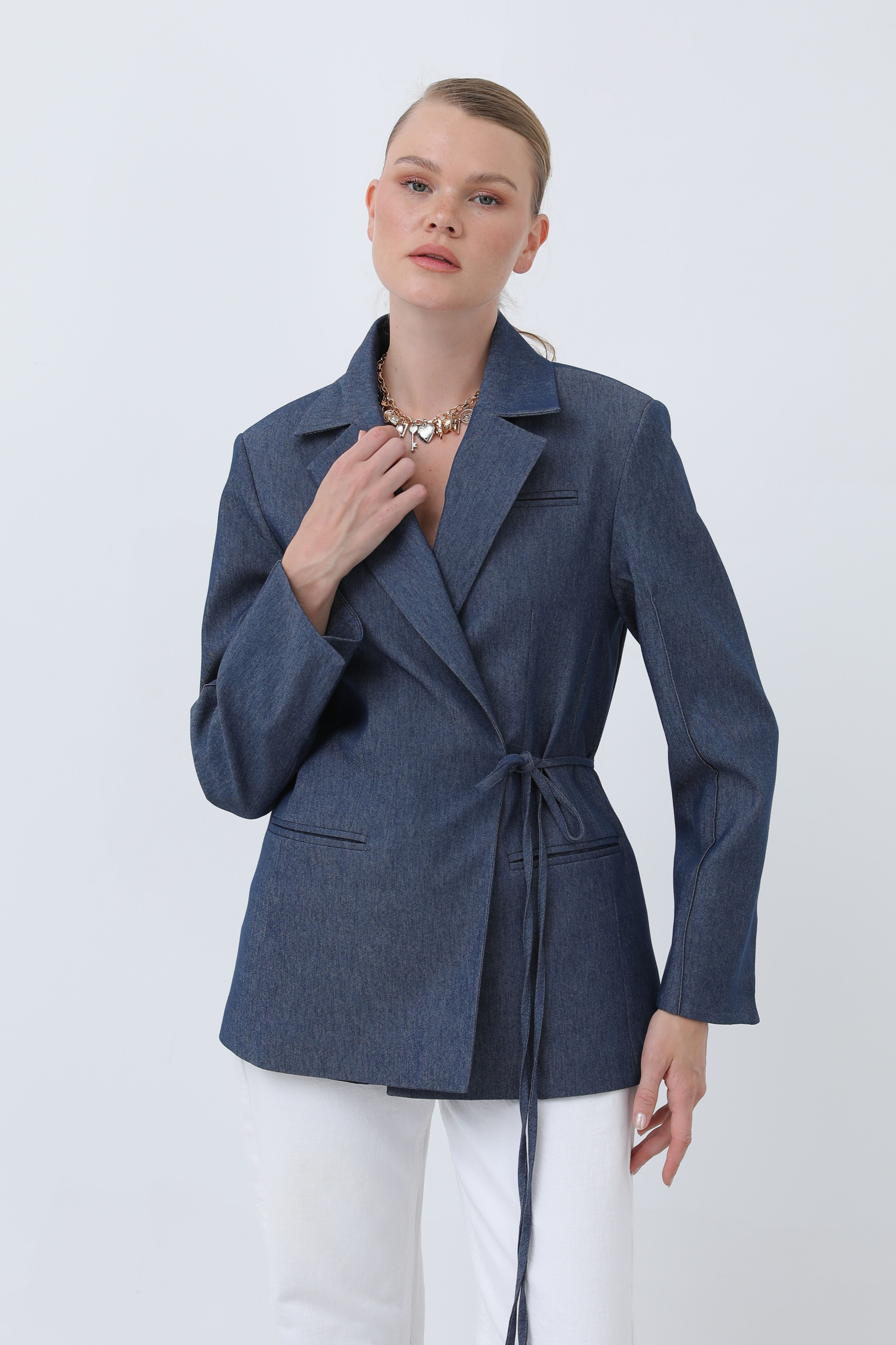 Kadın Yandan Bağlamalı Ceket - 32310CKT