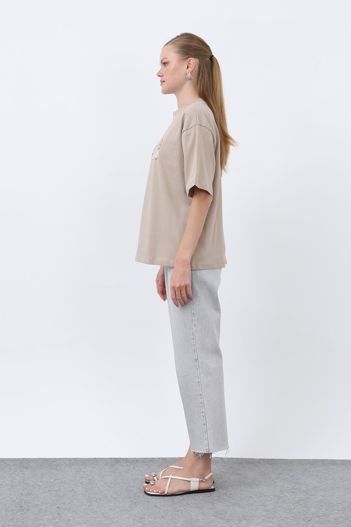 Kadın Ördek Desenli Tişört