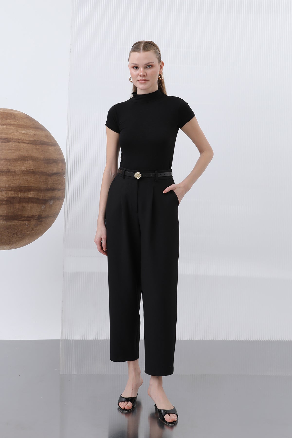 Kadın Kısa Kollu Boğazlı İçlik - 40004BLZ