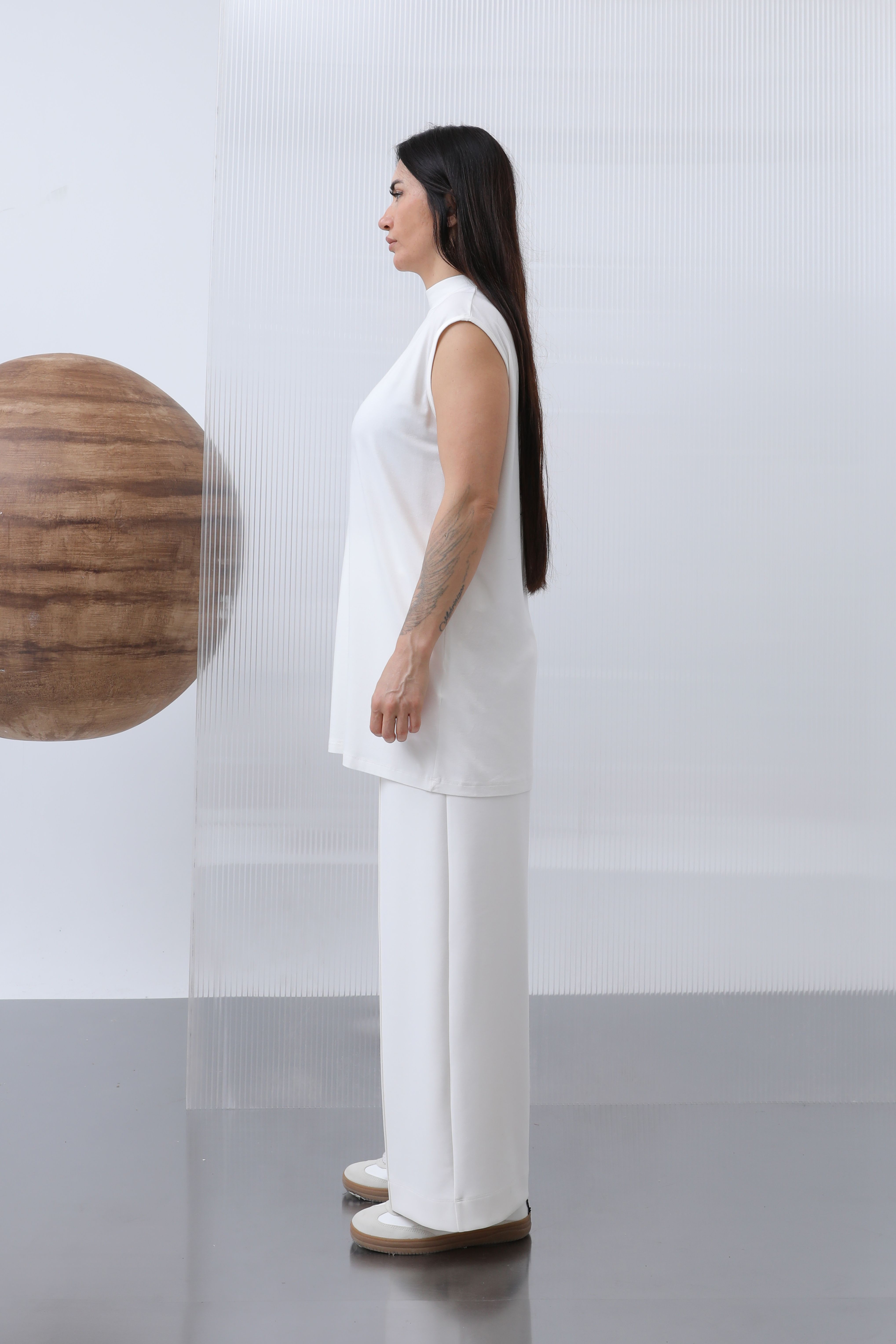 Kadın Kolsuz Bisiklet Yaka Tunik Boy İçlik - 40006BLZ